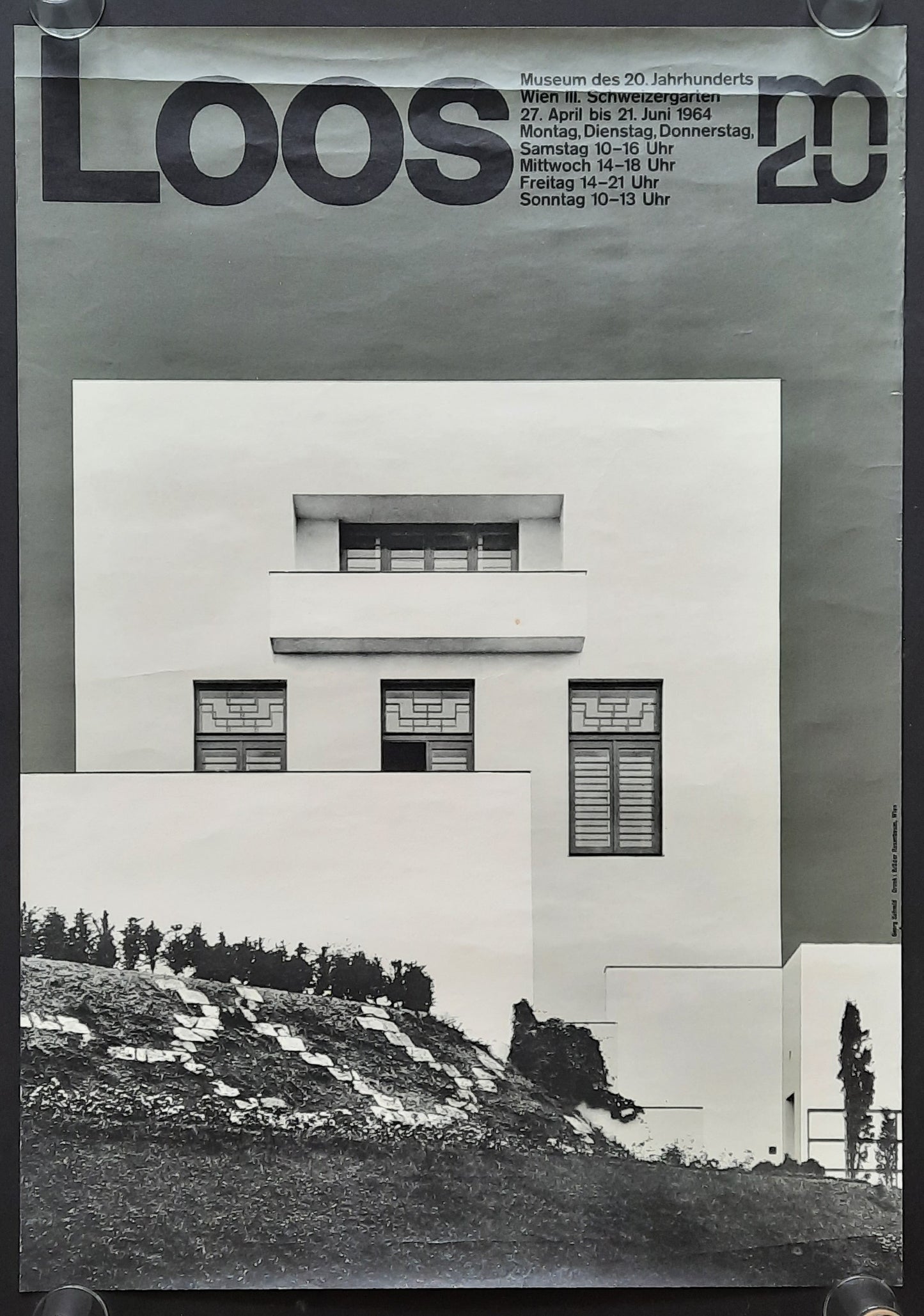 ADOLF LOOS Original Exhibition Poster 1964 Vienna Austria