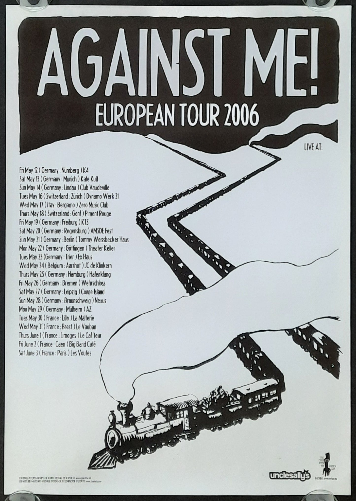 AGAINST ME! Original Concert Poster 2006 European Tour
