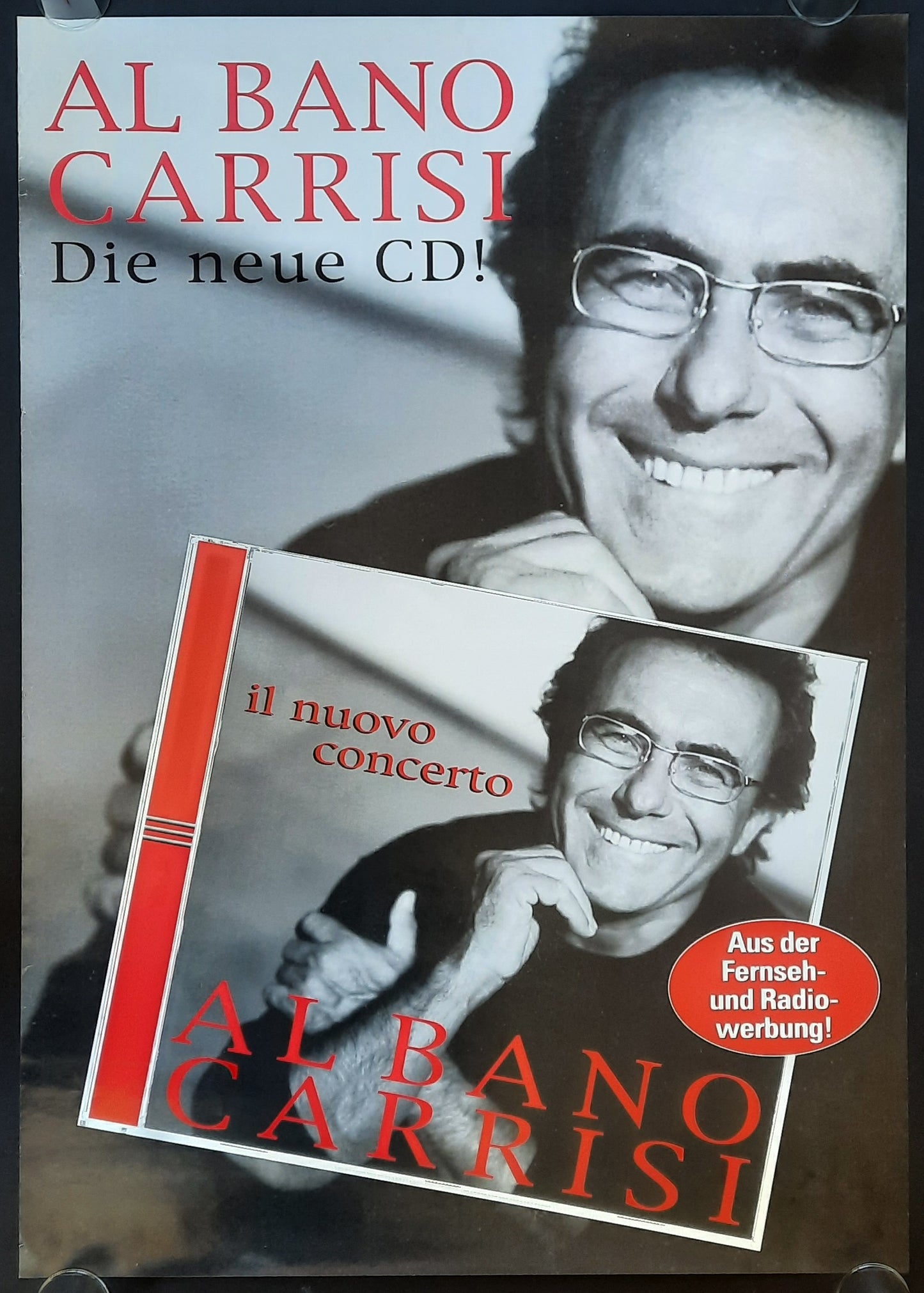 AL BANO CARRISI 1995 Original Promotion Poster - Album IL NUOVO CONCERTO