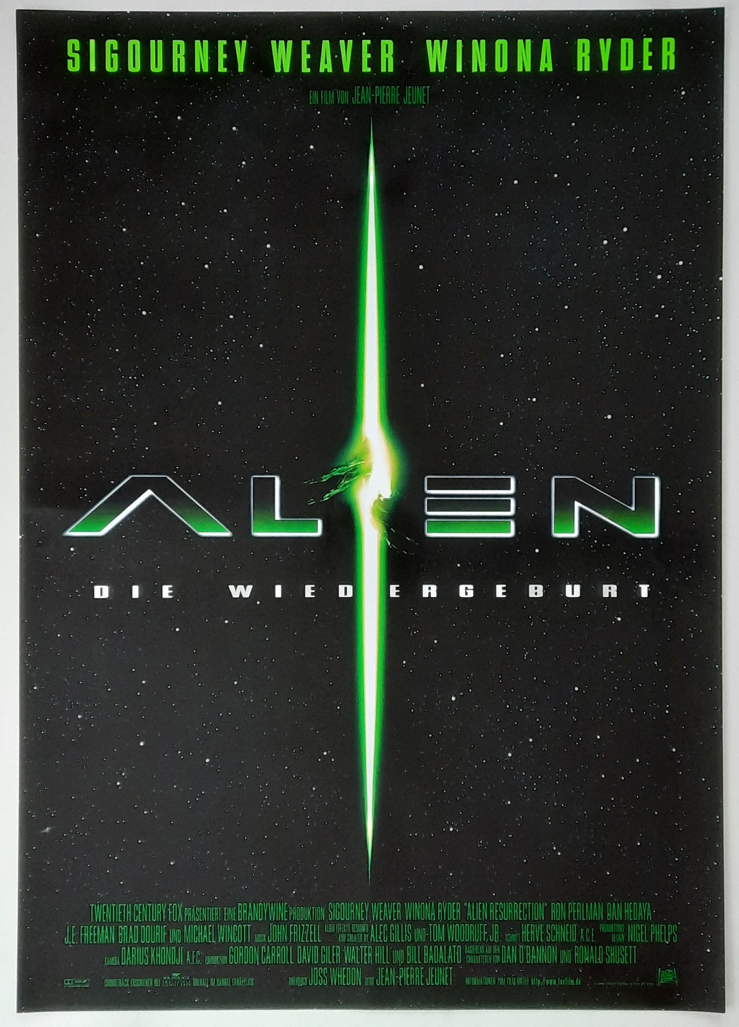 ALIEN RESURRECTION Original Movie Poster 1997 Sigourney Weaver German 1-Sheet ROLLED! 2
