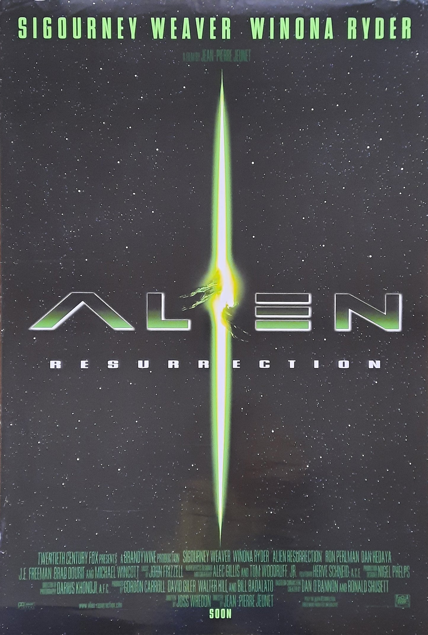 ALIEN RESURRECTION Original Movie Poster 1997 Teaser Sigourney Weaver US 1-Sheet ROLLED