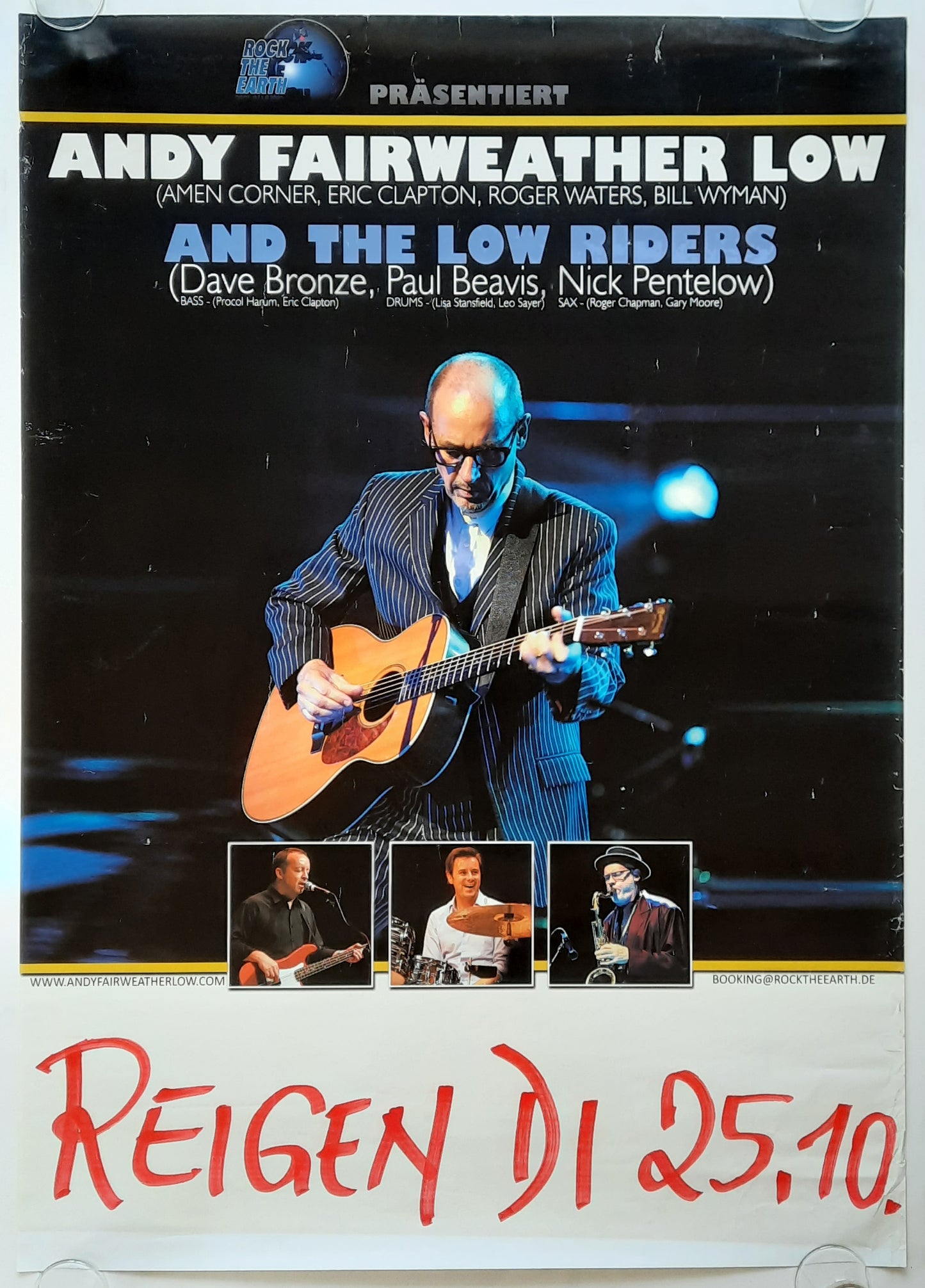 ANDY FAIRWEATHER LOW Original Concert Poster October 25, 2010 Vienna Austria 2