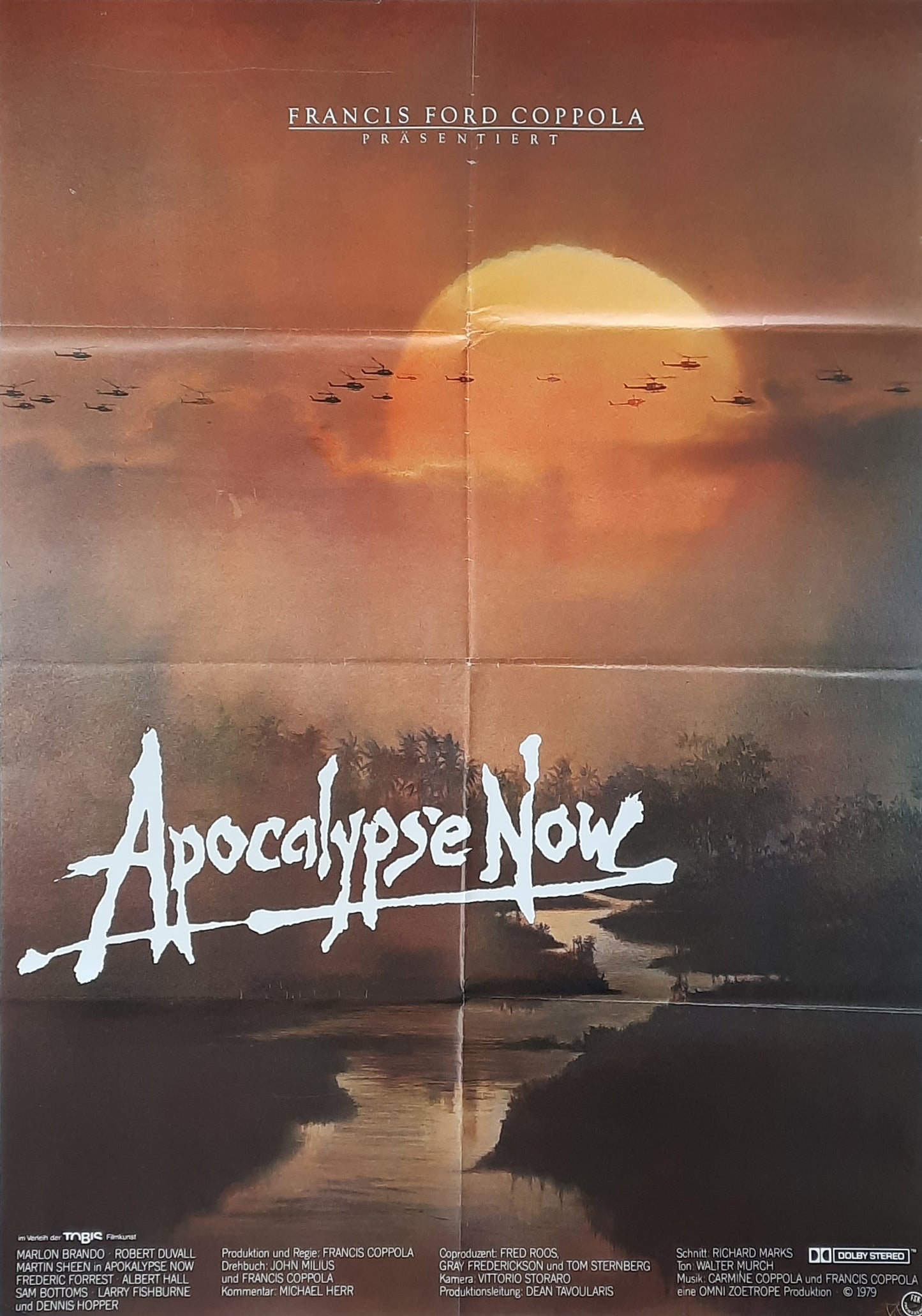 APOCALYPSE NOW Original Movie Poster 1979 Francis Ford Coppola Marlon Brando Martin Sheen German 1-Sheet