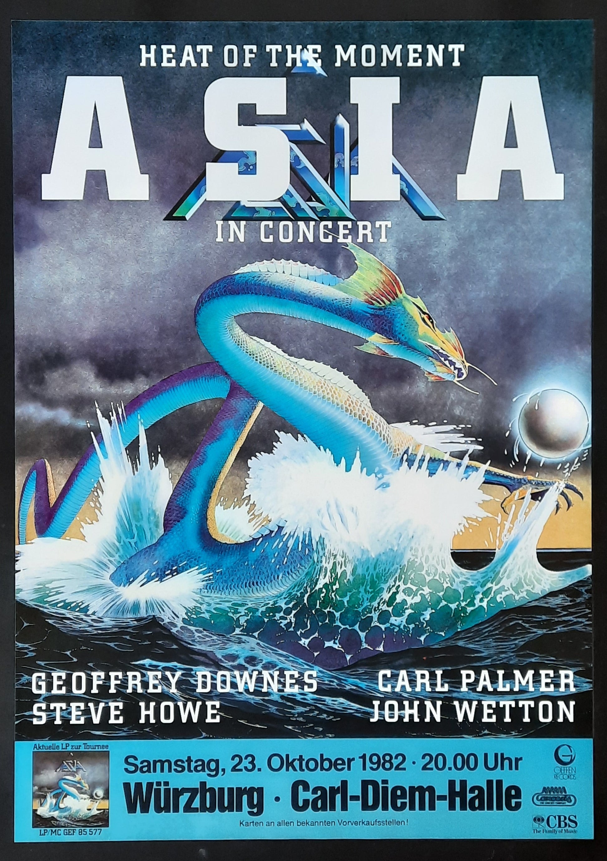 ASIA Original Concert Poster October 23, 1982 Wuerzburg Germany 1