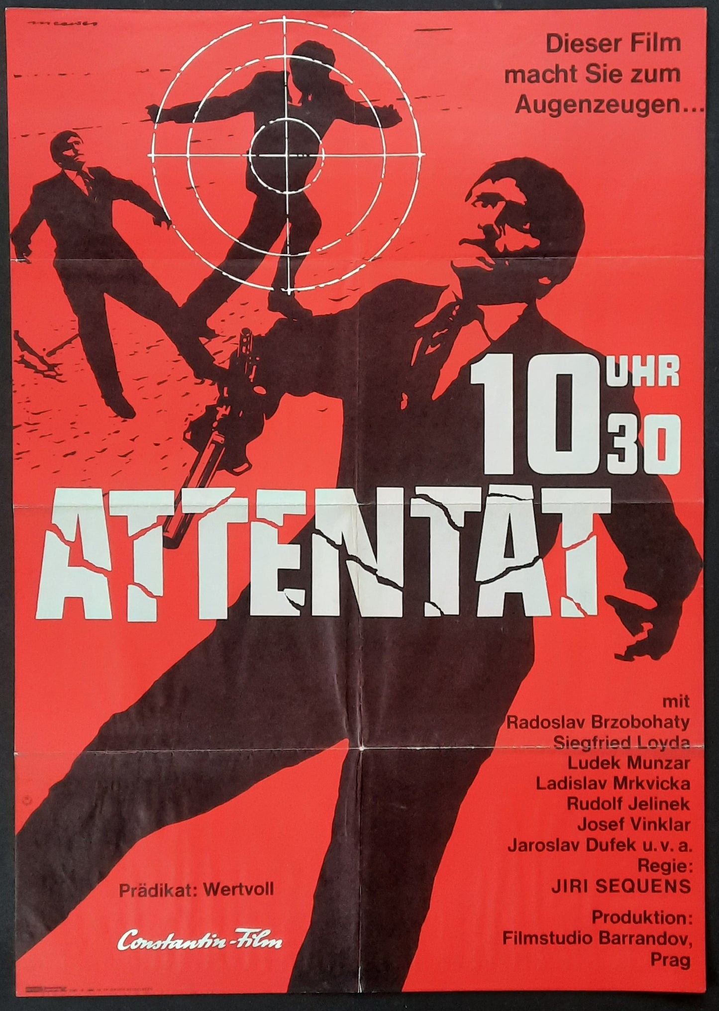 ASSASSINATION Original Movie Poster 1965 Jiri Sequens German 1-Sheet Poster
