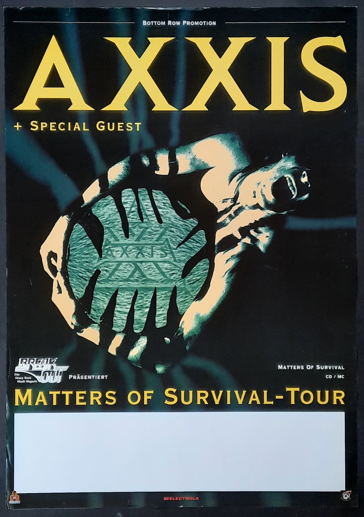 AXXIS Original Concert Poster 1995 Germany Europe 1