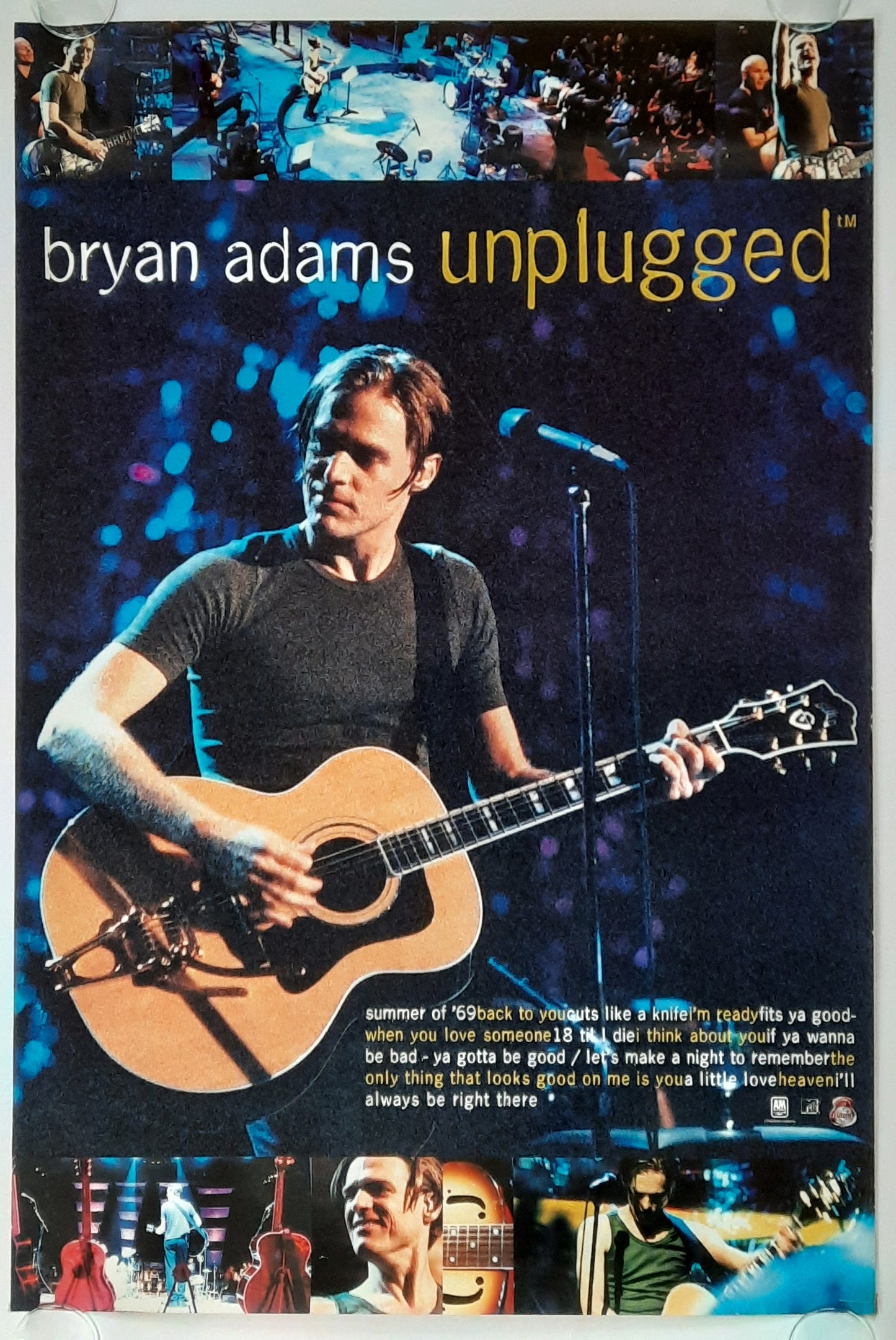 BRYAN ADAMS Original Promotion Poster - 1997 Album "Unplugged"