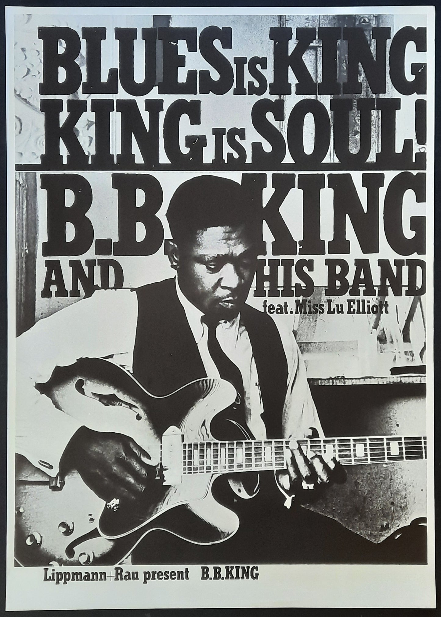 B.B. KING 1968 Original Concert Poster - German Tour by G. KIESER