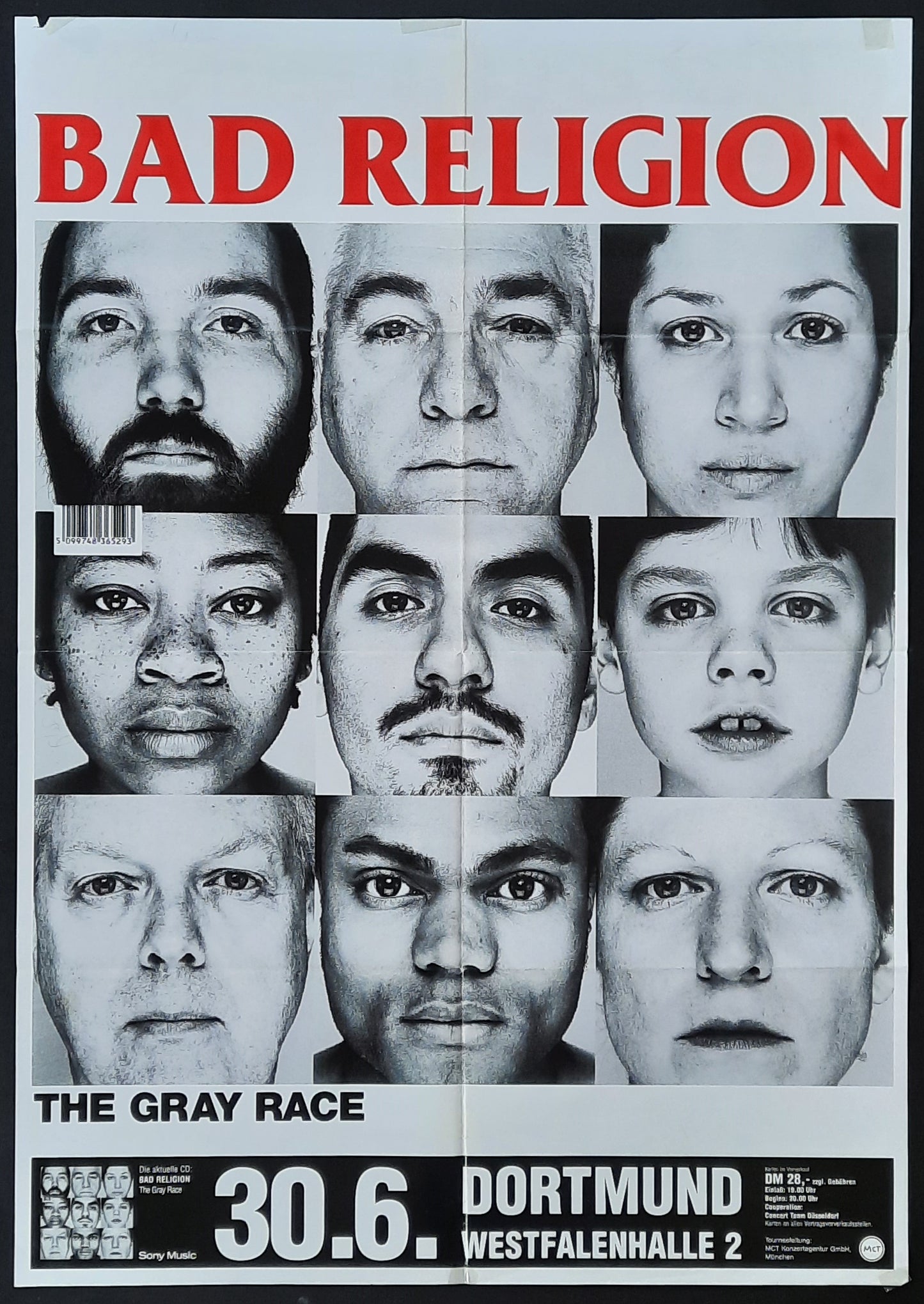 BAD RELIGION Original Concert Poster June 30, 1996 Dortmund Germany 1