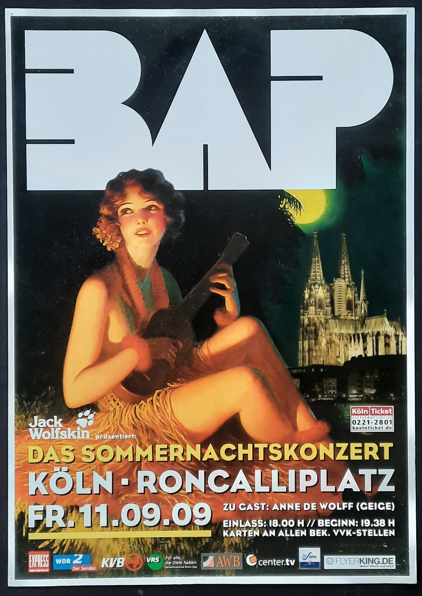 BAP Original Concert Poster September 11, 2009 Cologne Germany 1