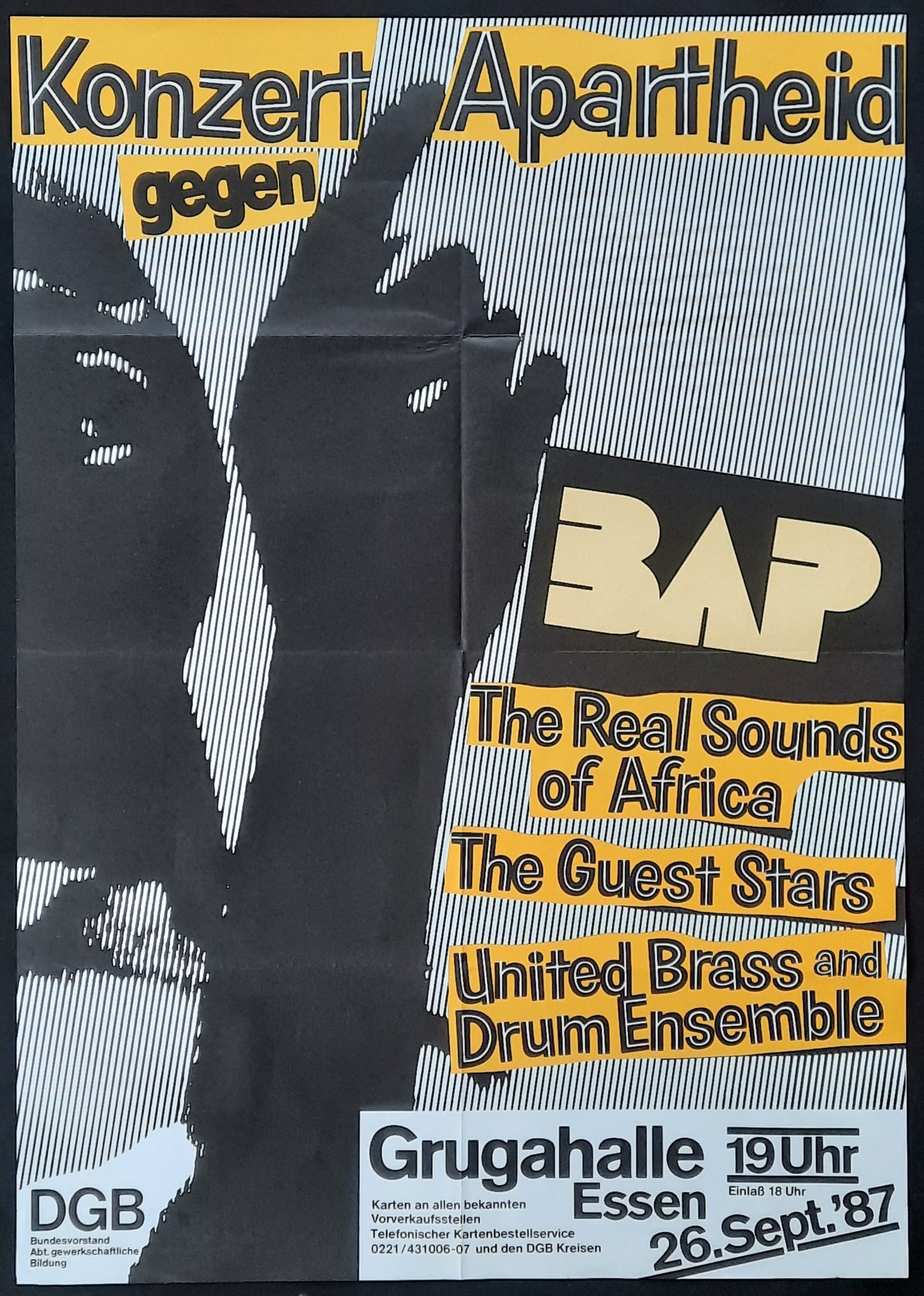 BAP Original Concert Poster September 26, 1987 Essen Germany 1