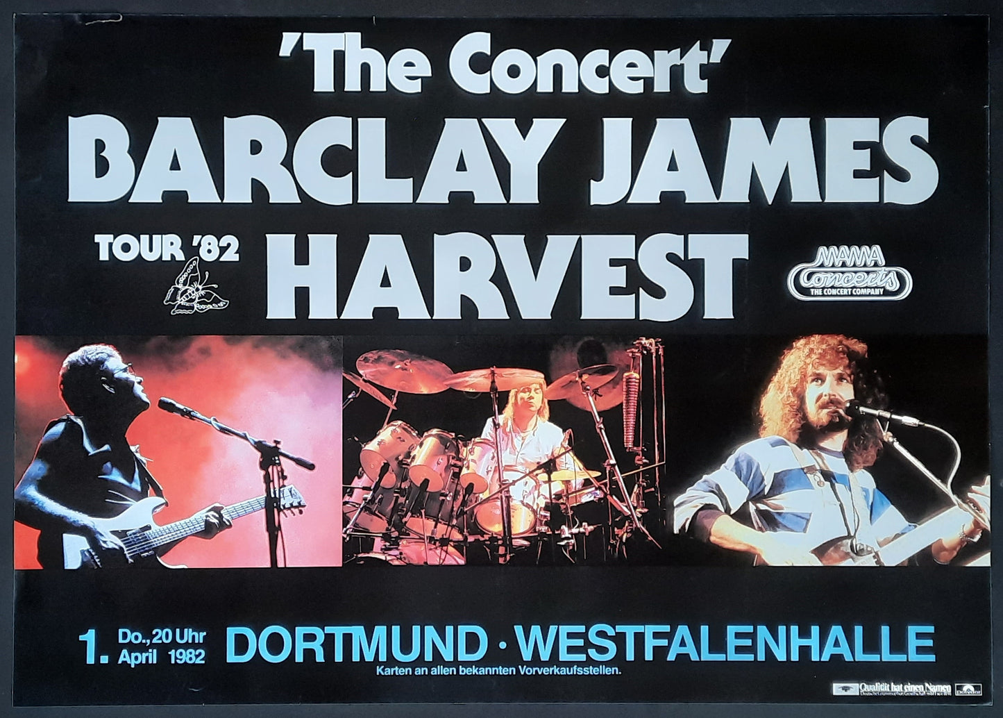BARCLAY JAMES HARVEST Original Concert Poster April 1, 1982 Dortmund Germany 1