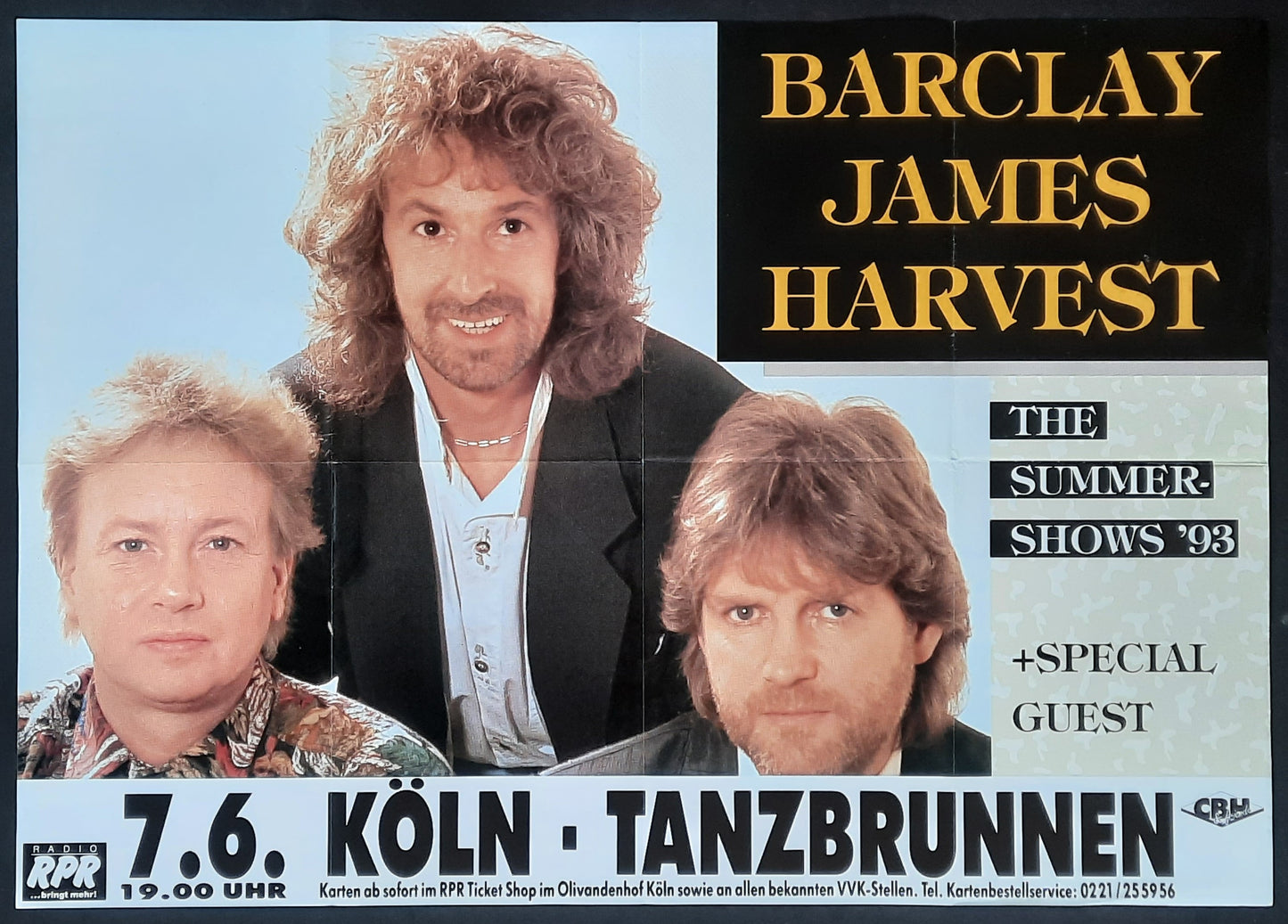 BARCLAY JAMES HARVEST Original Concert Poster June 6, 1993 Cologne Germany 1