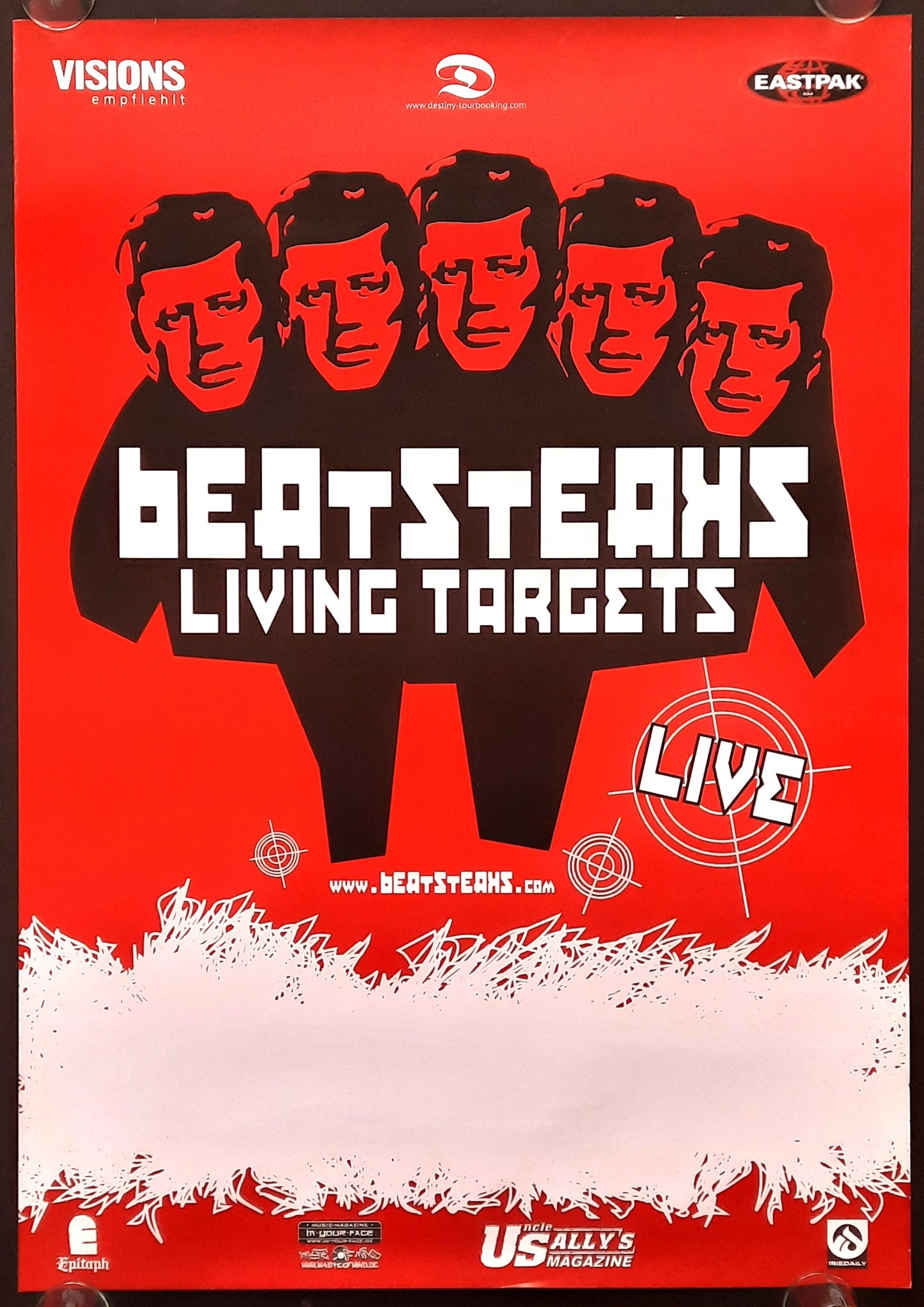 BEAT STEAKS Original Concert Poster 2002 Living Targest Tour 1