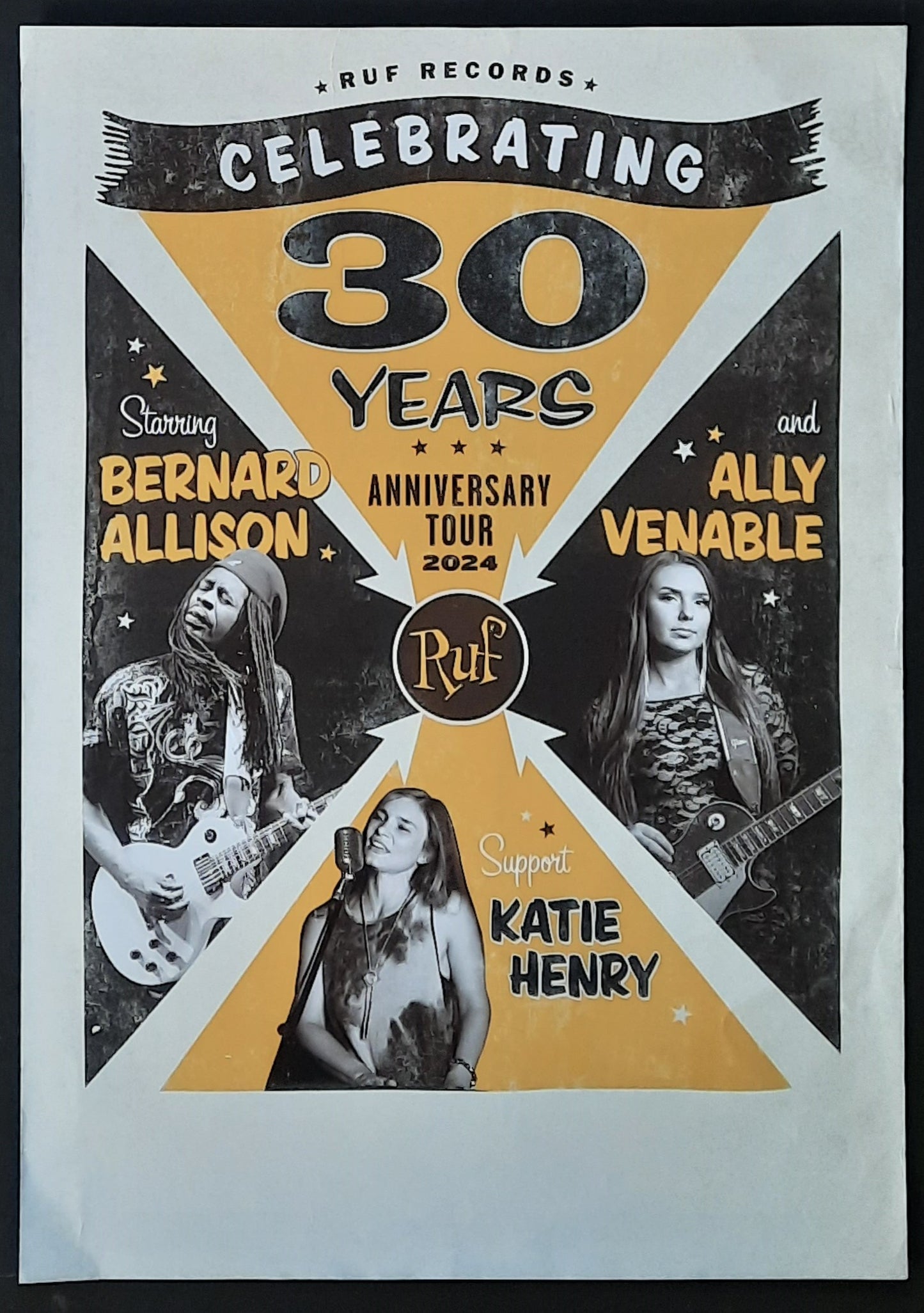 BERNARD ALLISON 2024 Original Concert Poster - 30 Years RUF Records Celebration