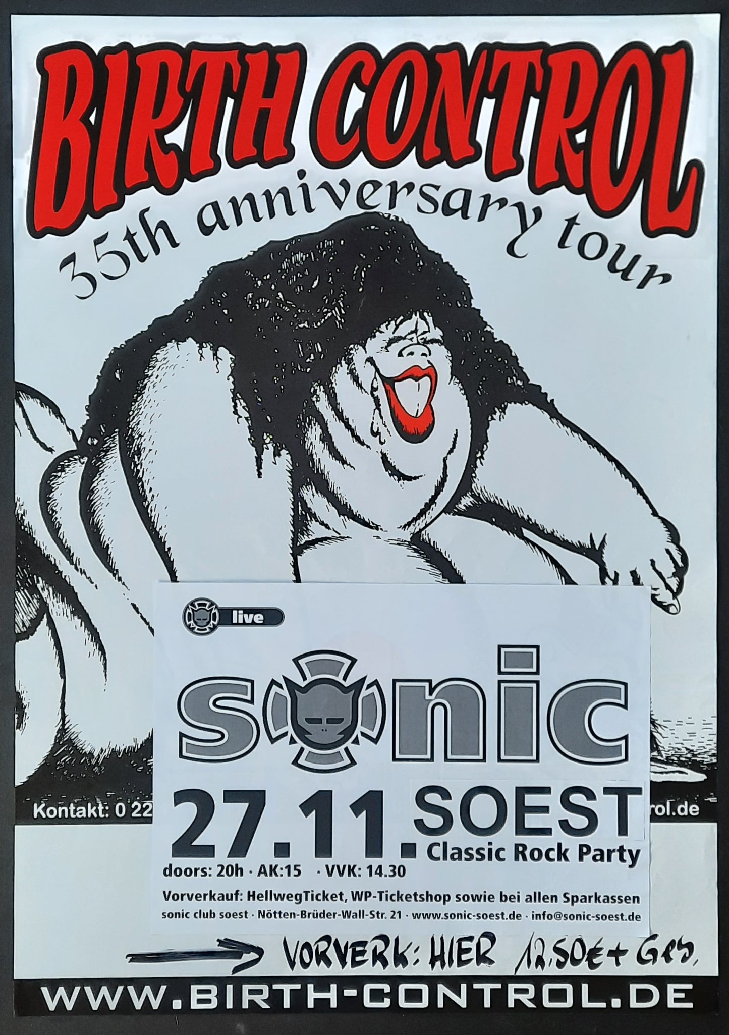 BIRTH CONTROL Original Concert Poster November 27, 2005 Soest Germany 1