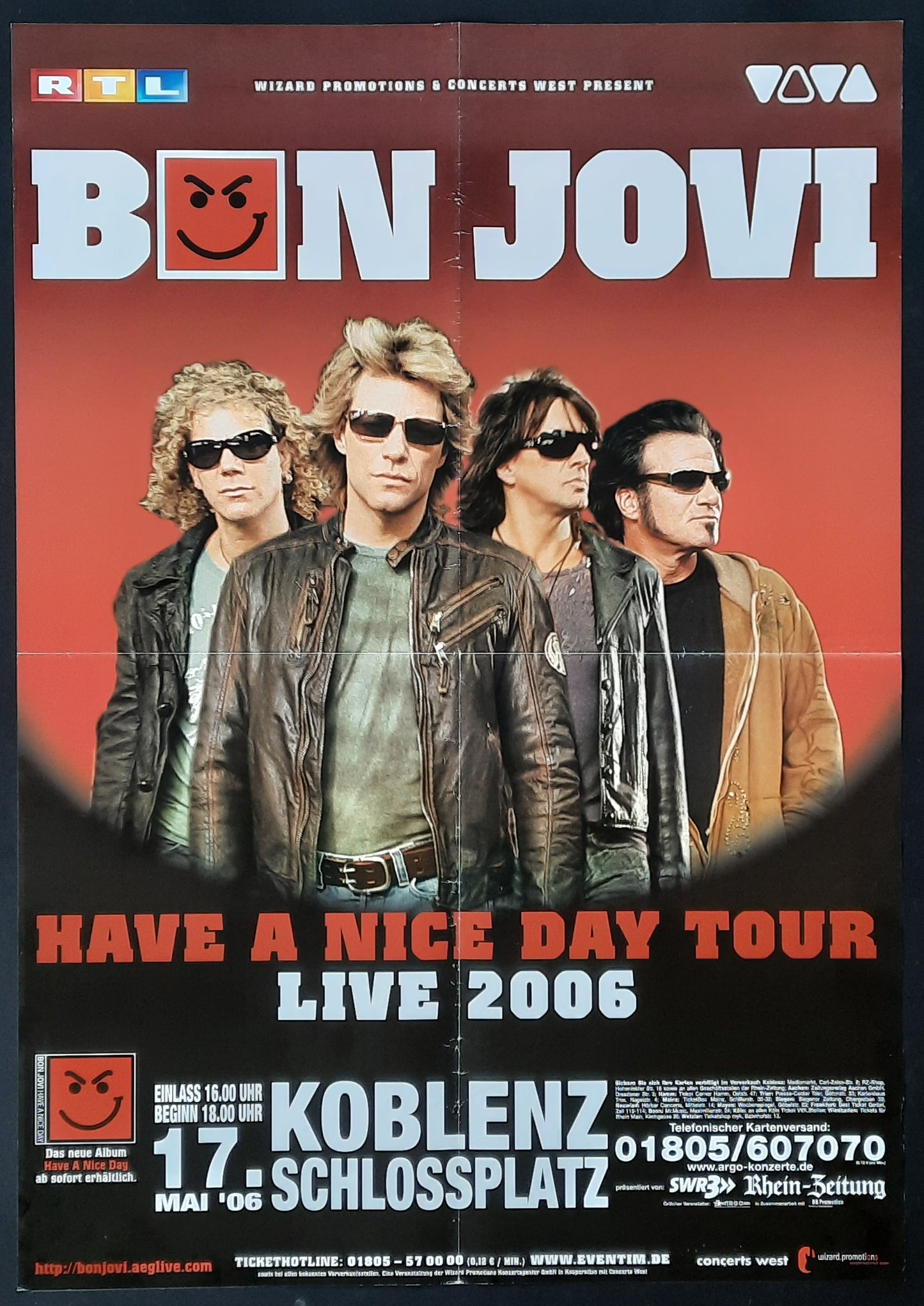 BON JOVI Original Concert Poster May 17, 2006 Koblenz