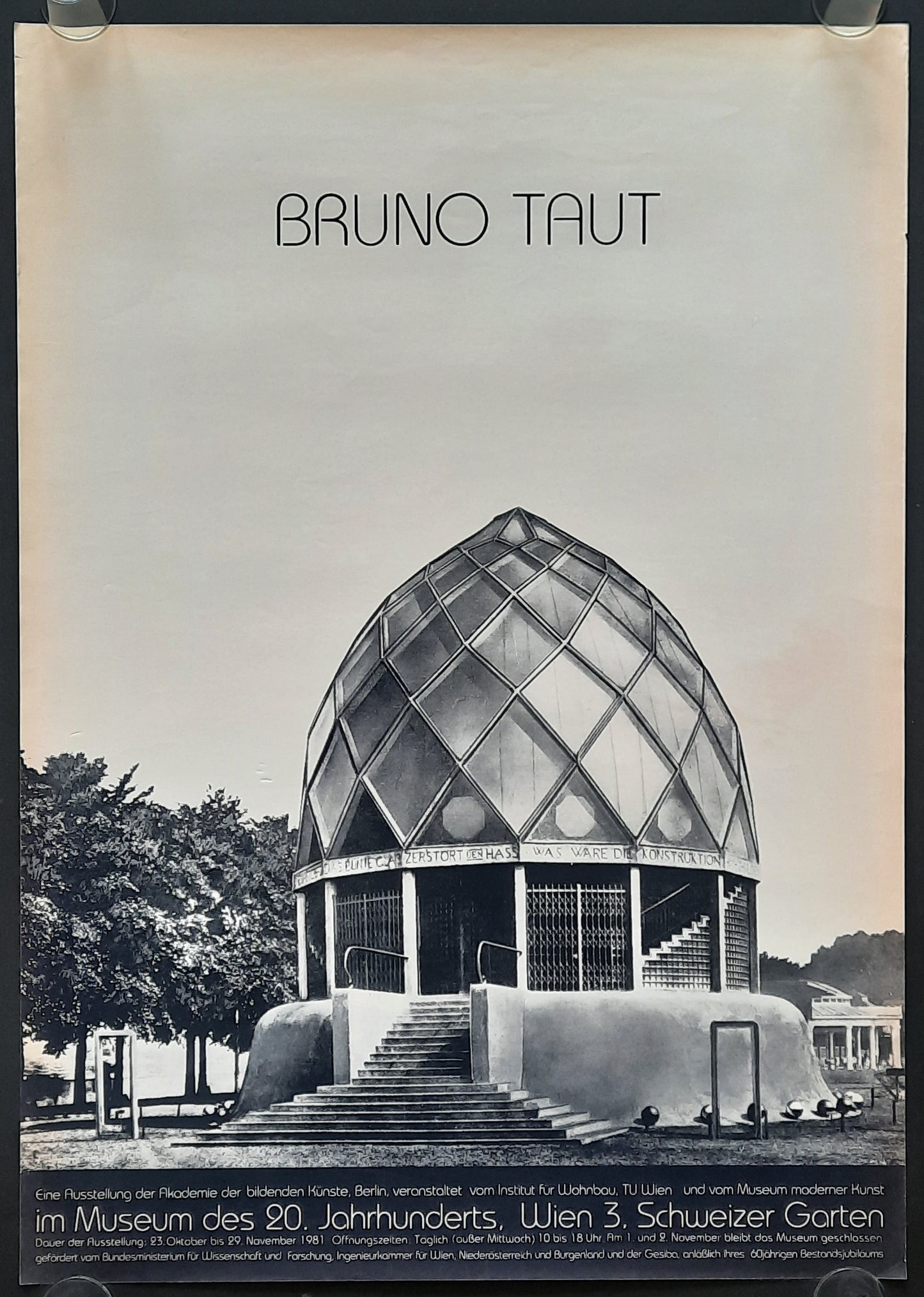 BRUNO TAUT Original Exhibition Poster 1981 Vienna Austria 1