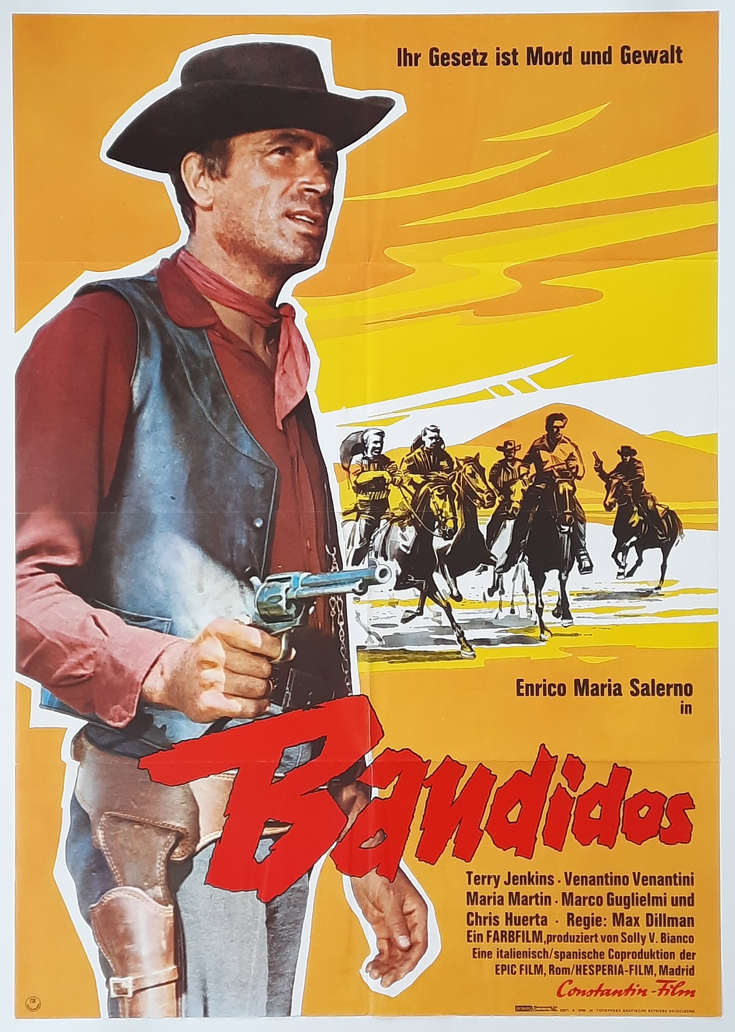 BANDIDOS Original Movie Poster 1967 Enrico Maria Salerno German 1-Sheet