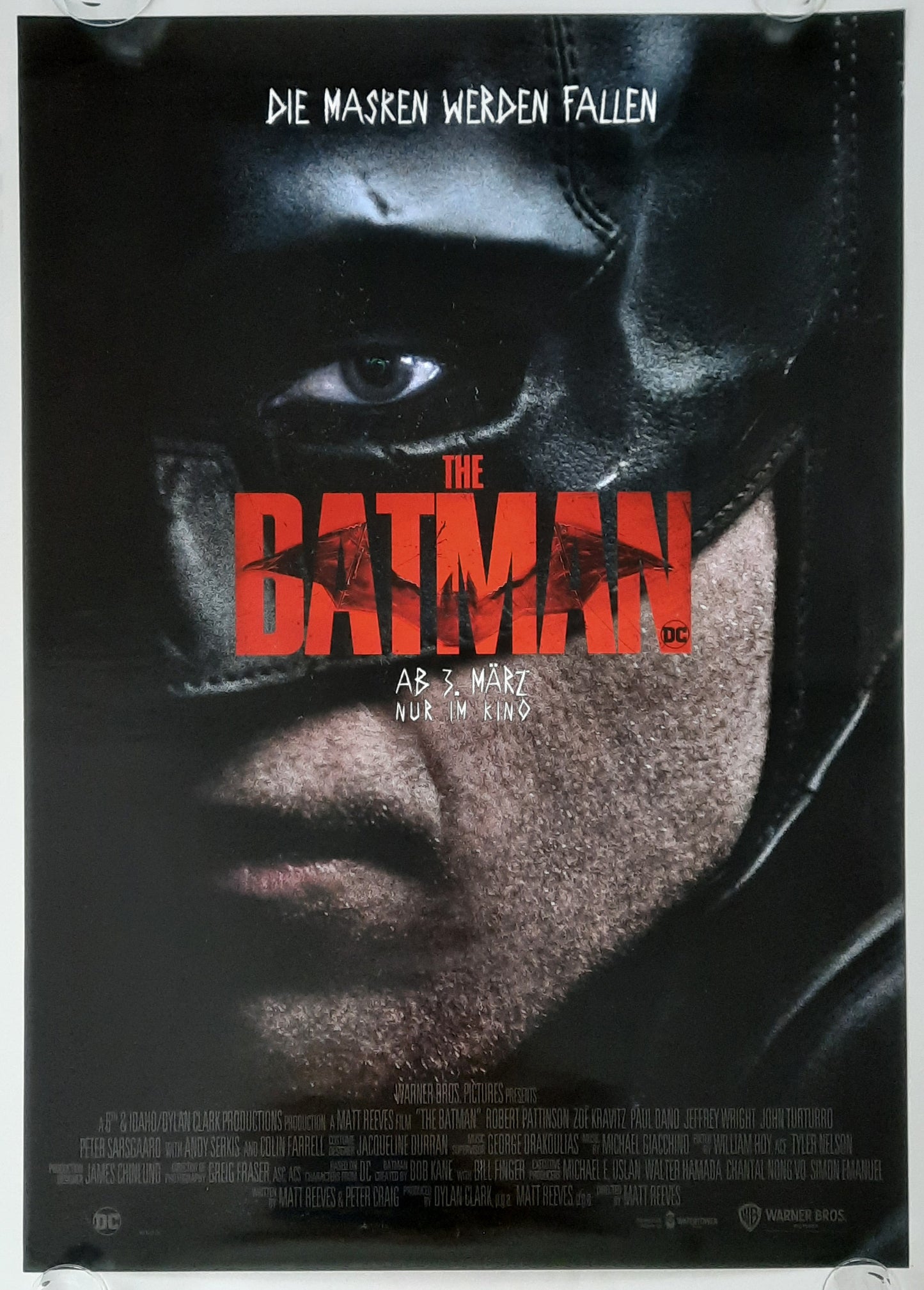 BATMAN Original Movie Poster 2022 Robert Pattinson Teaser German 1-Sheet ROLLED