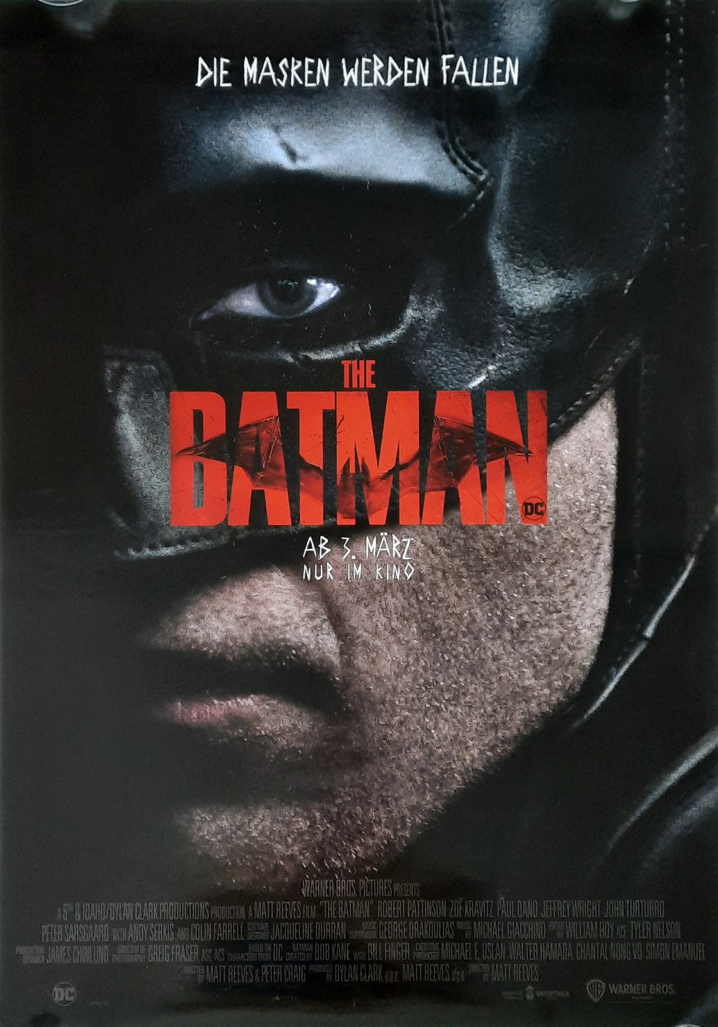 BATMAN Original Movie Poster 2022 Robert Pattinson Teaser German 1-Sheet ROLLED