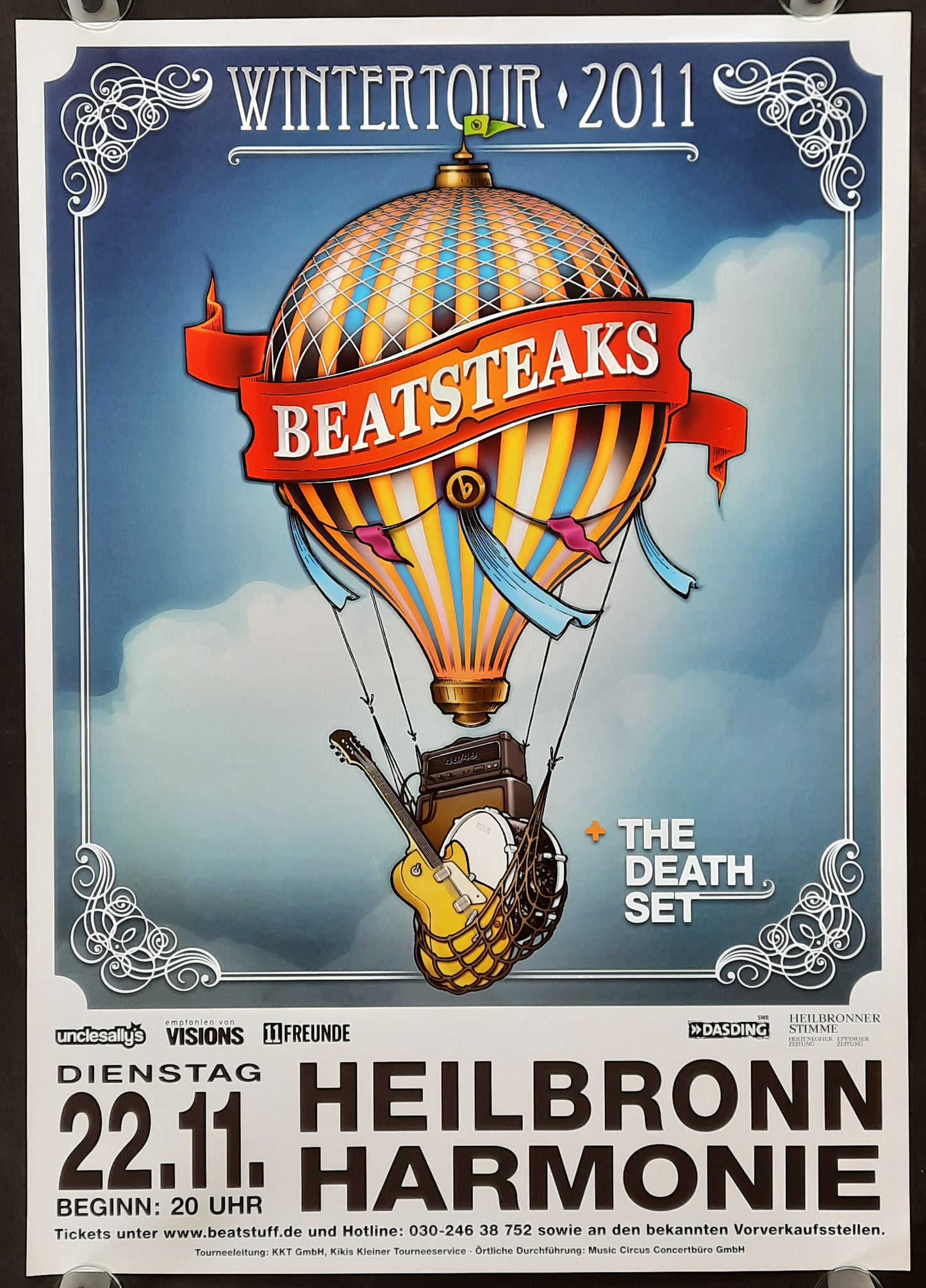 BEATSTEAKS Original Concert Poster November 22, 2011 Heilbronn Germany 1st Print