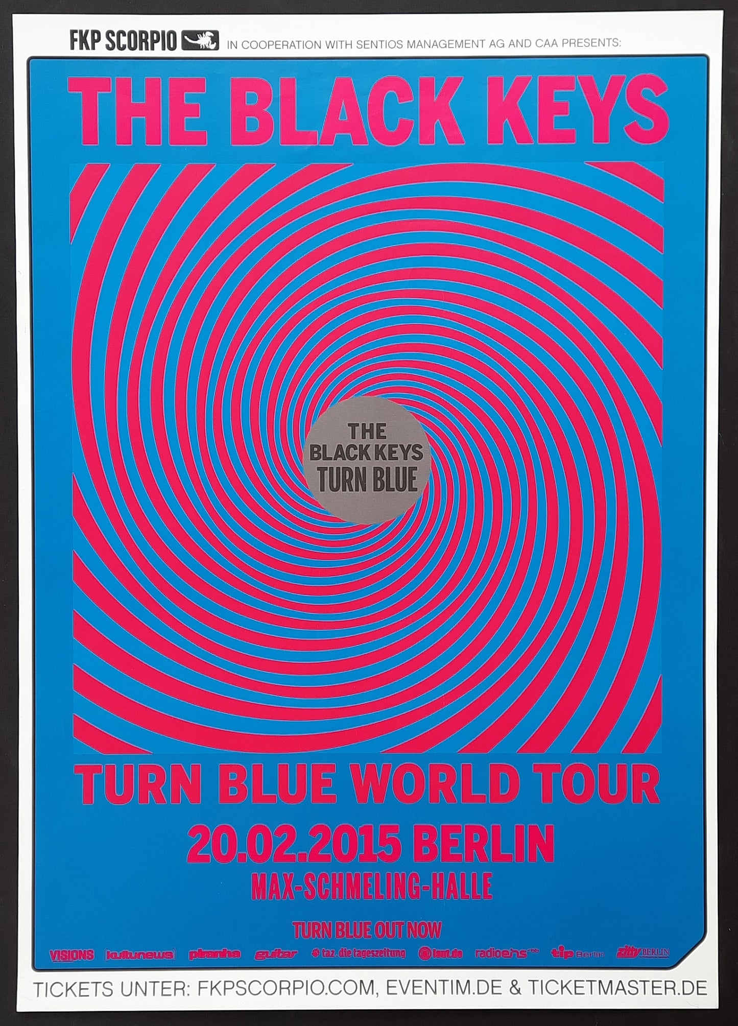 BLACK KEYS Original Concert Poster 2015 Tour "Turn Blue" Berlin Germany CANCELLED SHOW