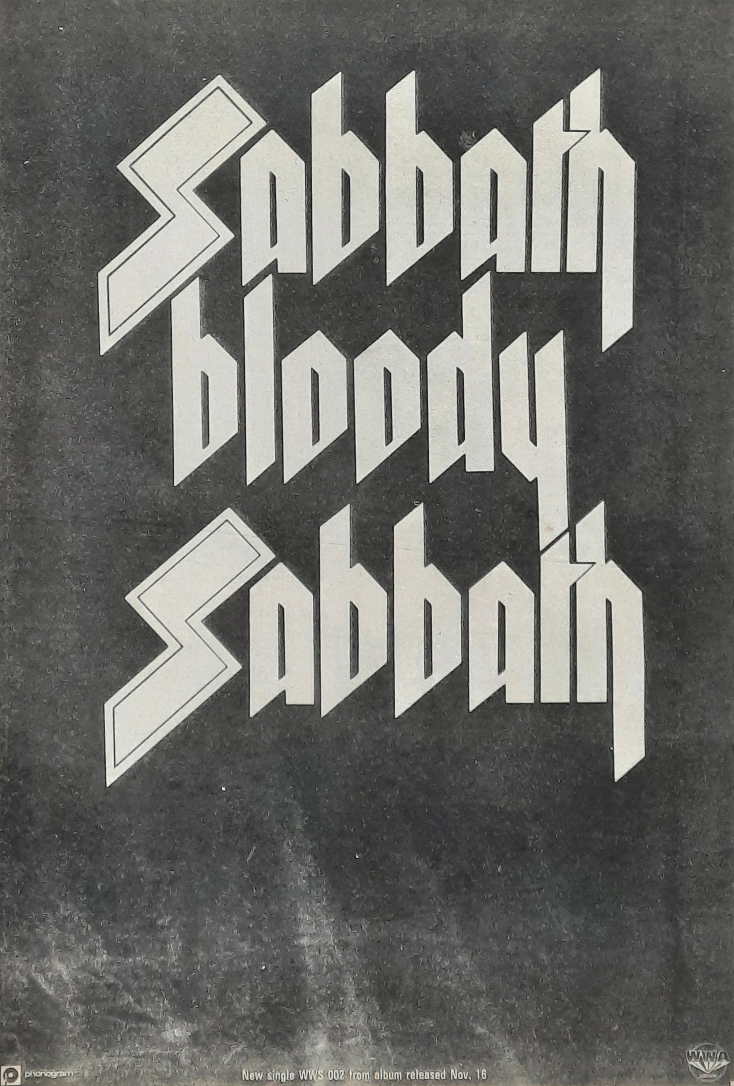 BLACK SABBATH Original Poster/Press Ad - 1973 Single "Sabbath bloody Sabbath"