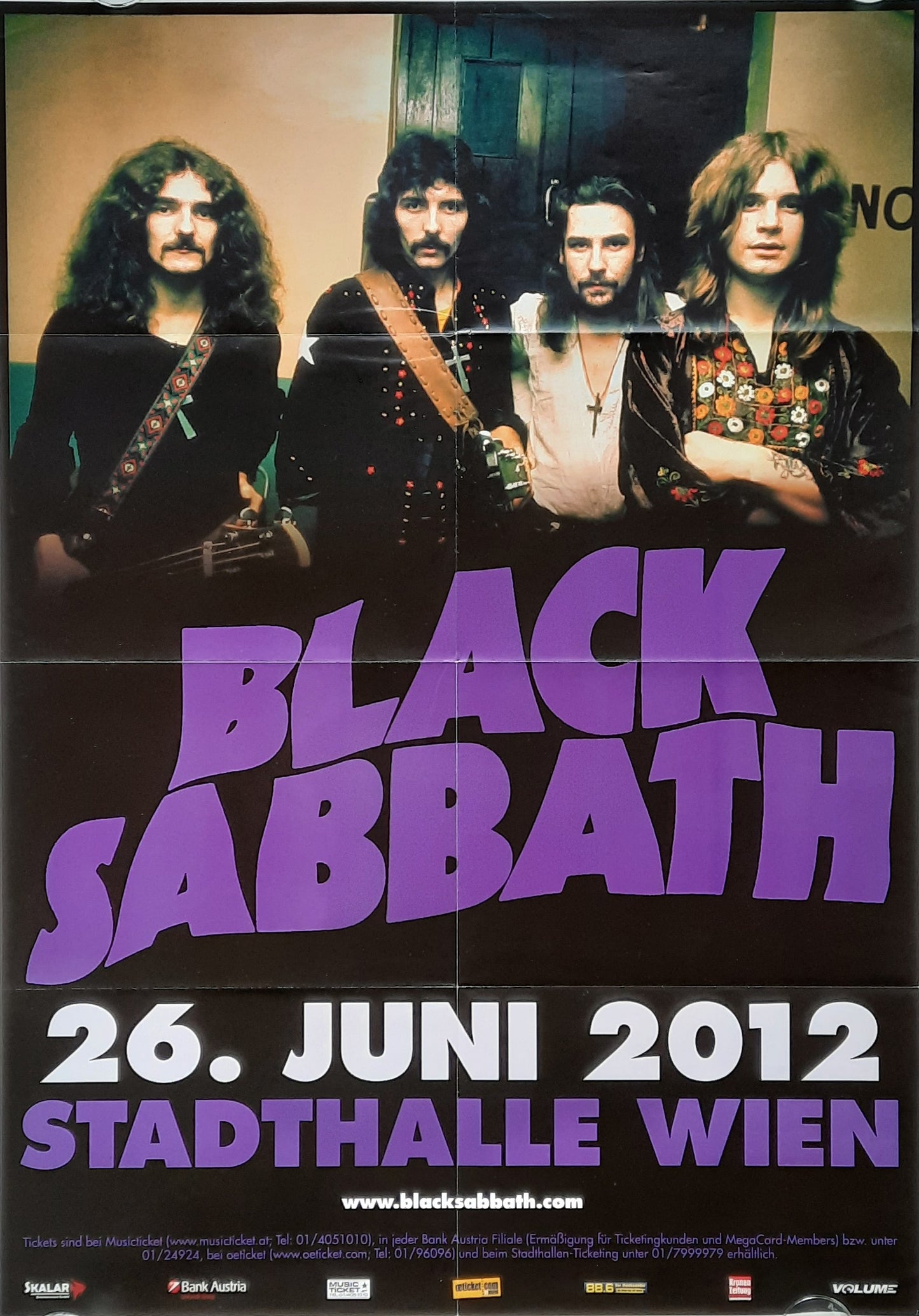 BLACK SABBATH Original Concert Poster June 26, 2012 Vienna Austria