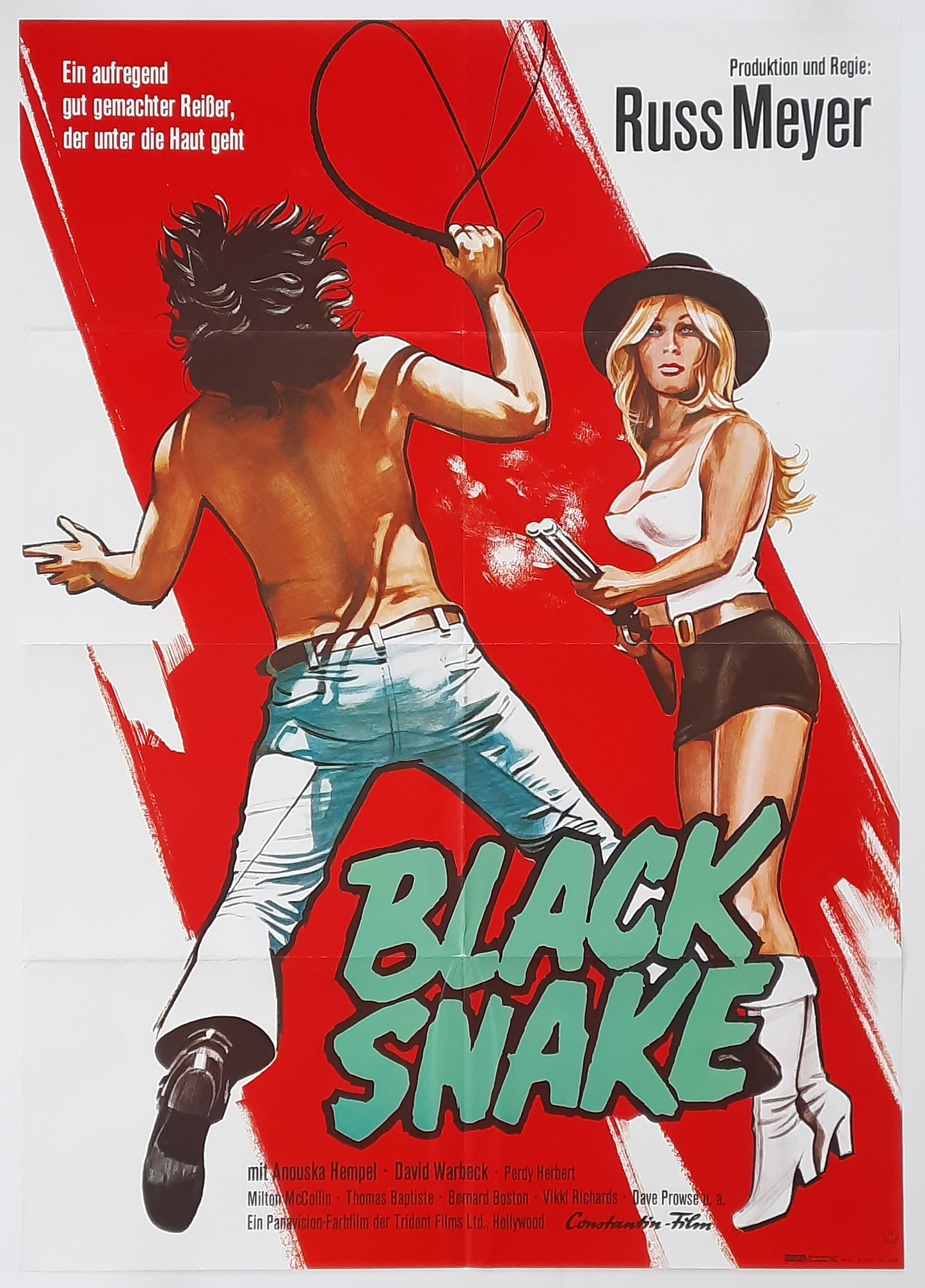 BLACK SNAKE Original Movie Poster 1973 Russ Meyer German 1-Sheet