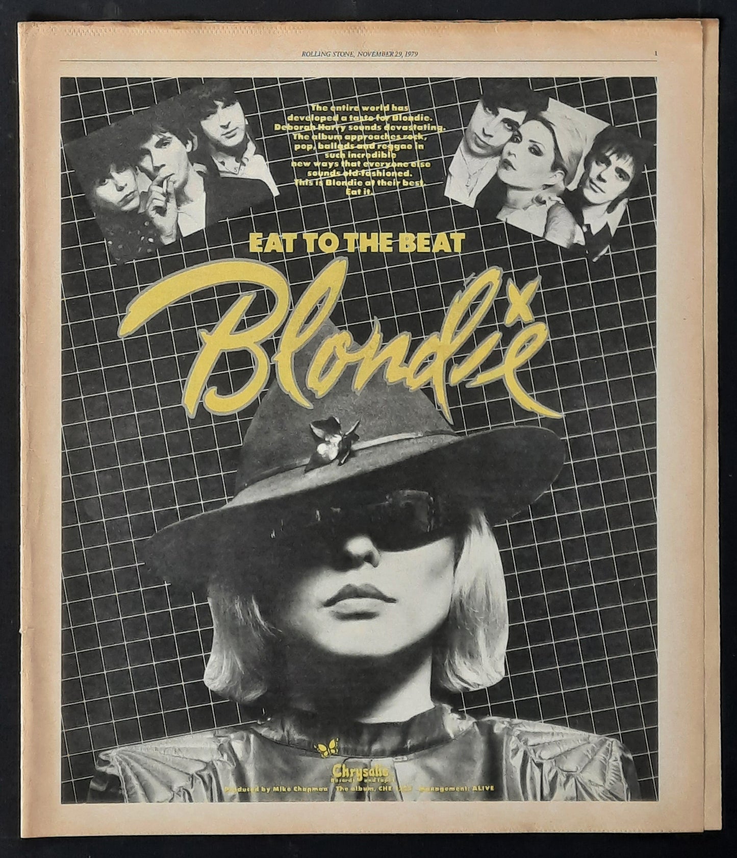 BLONDIE Original Poster/Press Ad - 1979 Album "Eat To The Beat"