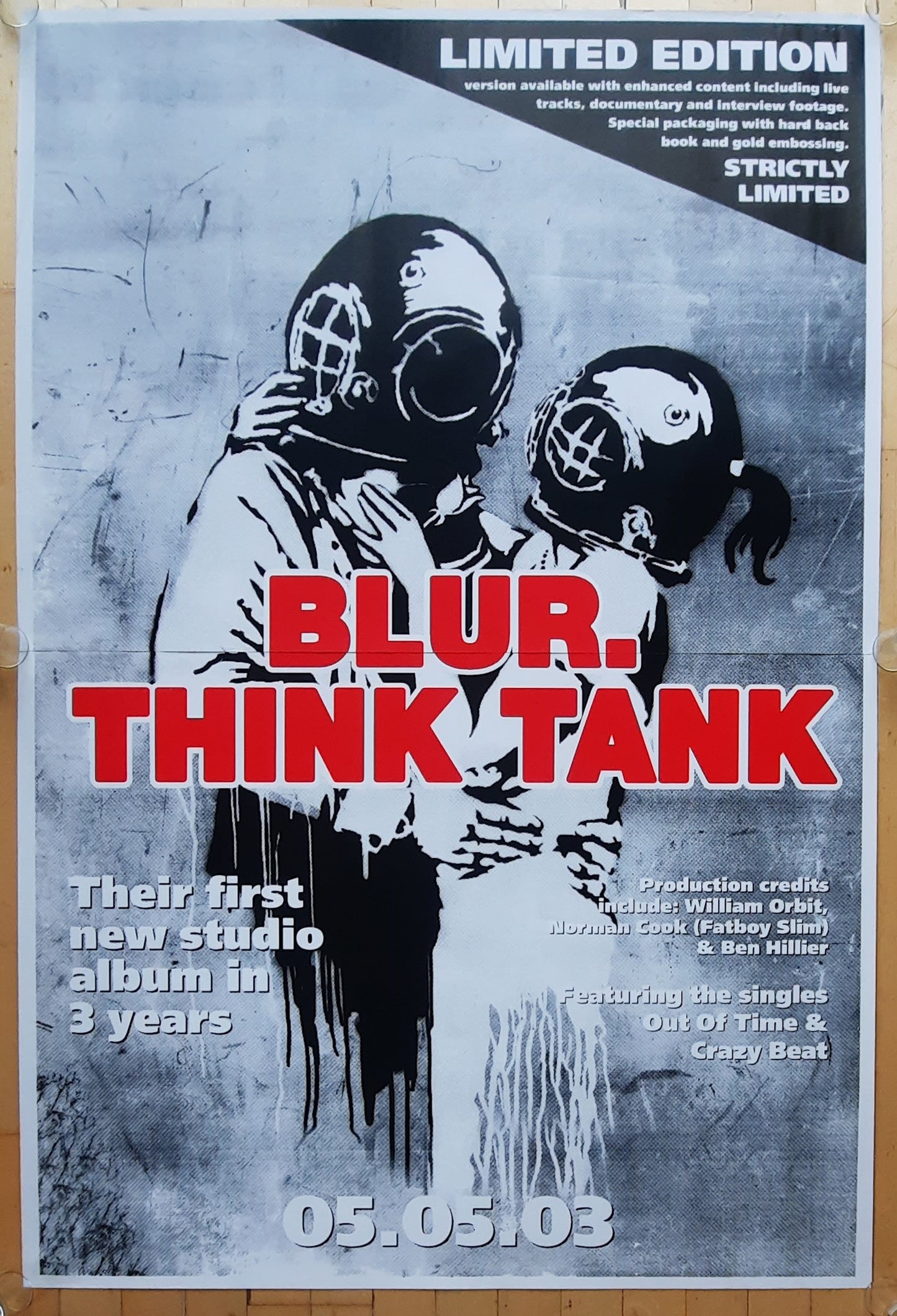 BLUR 2003 Original Promotion Poster - 2003 Album "Think Tank" by Bansky XXXL-SUBWAY 40 x 60 inch