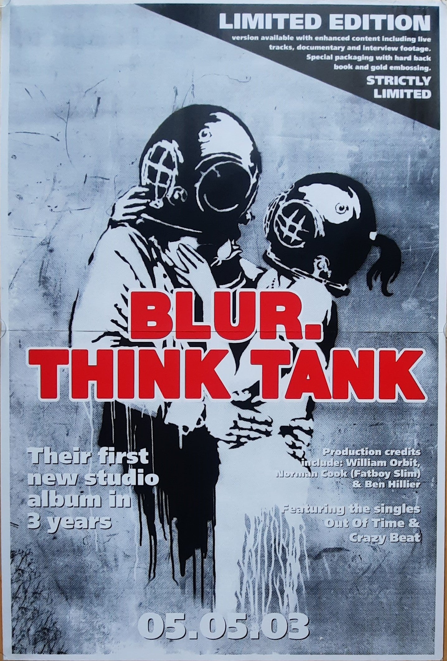 BLUR 2003 Original Promotion Poster - 2003 Album "Think Tank" by Bansky XXXL-SUBWAY 40 x 60 inch