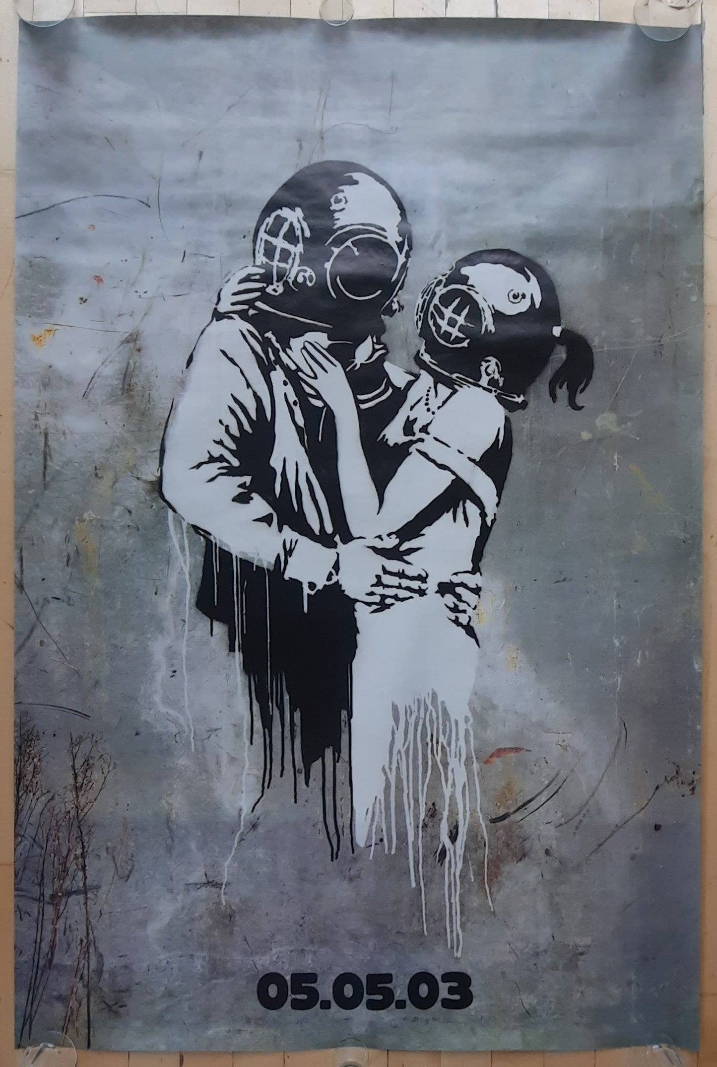 BLUR Original Promotion Poster - 2003 Album "Think Tank" TEASER by Bansky! SUBWAY/BUS STOP POSTER!