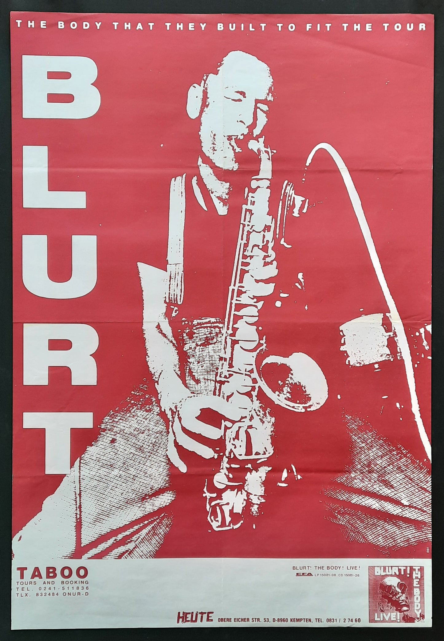 BLURT Original Concert Poster (blank) 1990