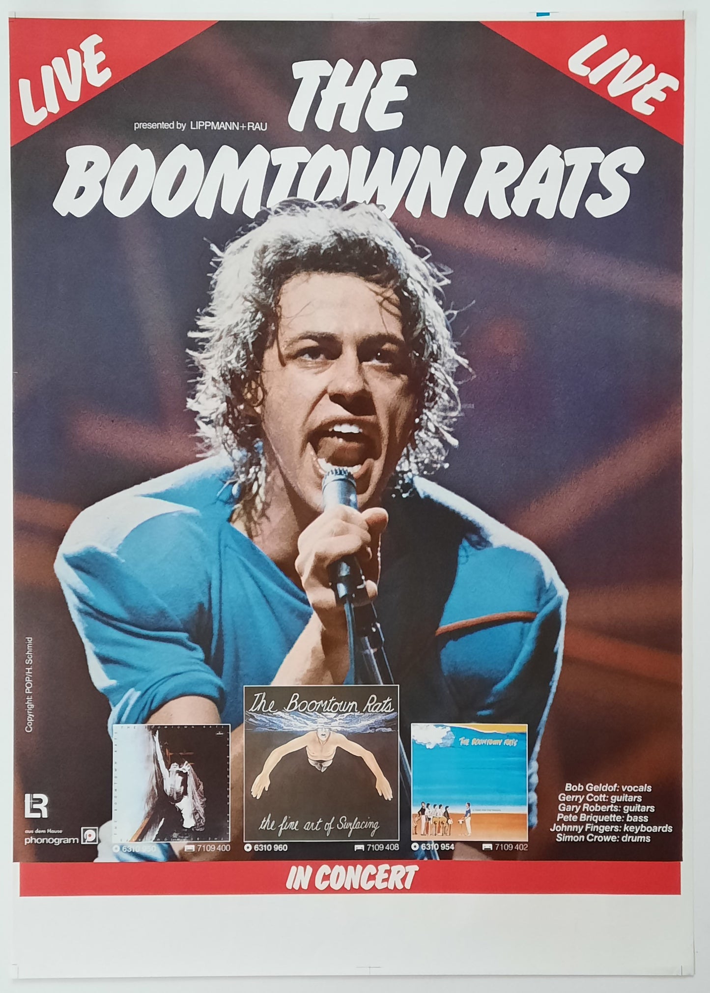 BOOMTOWN RATS Original Concert Poster Europe Tour 1981