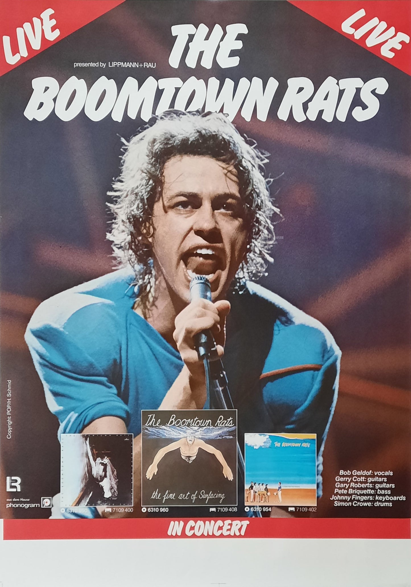 BOOMTOWN RATS Original Concert Poster Europe Tour 1981
