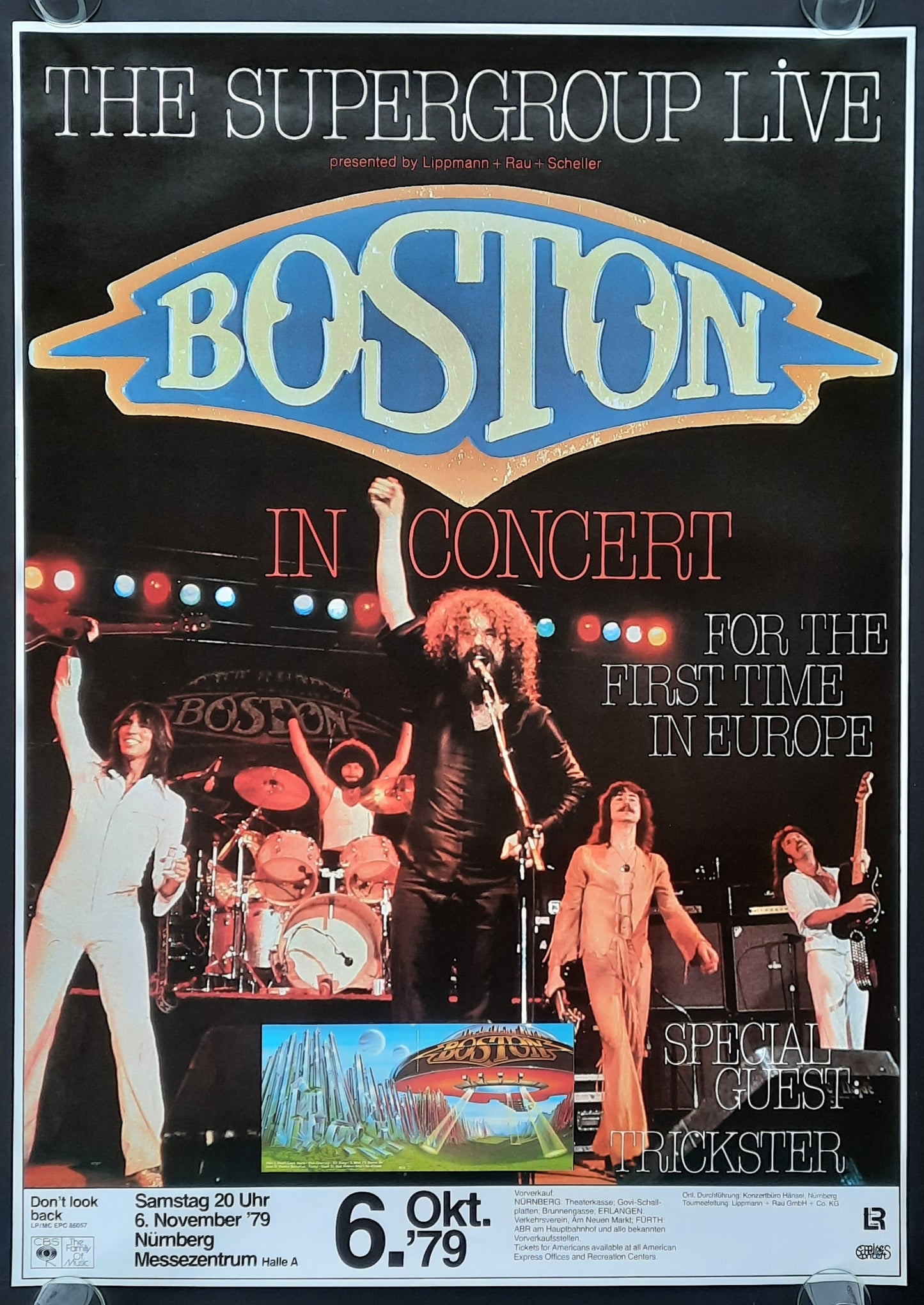 BOSTON Original Concert Poster October 6, 1978 Nürnberg Germany