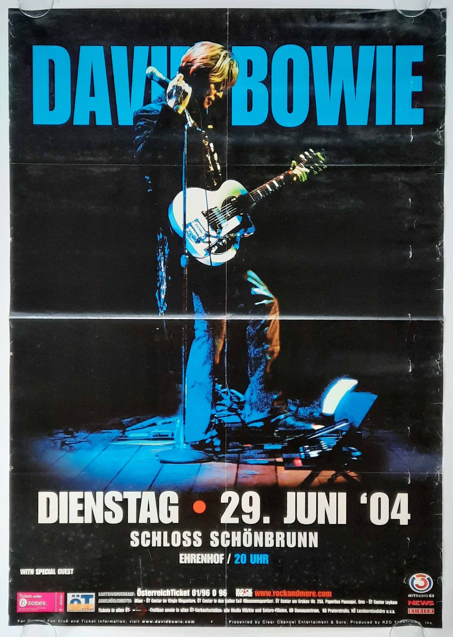 DAVID BOWIE Original Concert Poster June 29, 2004 Vienna Austria CANCELLED SHOW