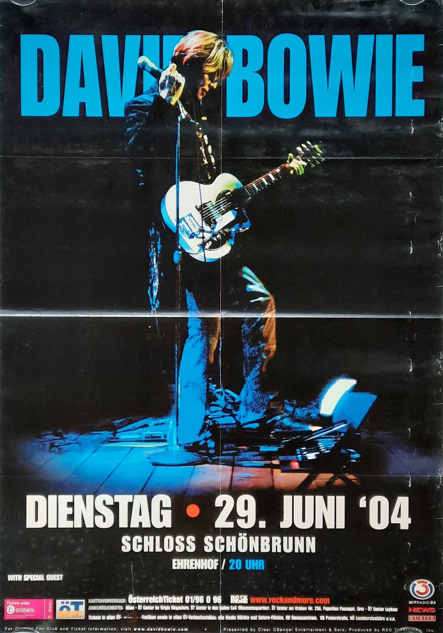 DAVID BOWIE Original Concert Poster June 29, 2004 Vienna Austria CANCELLED SHOW