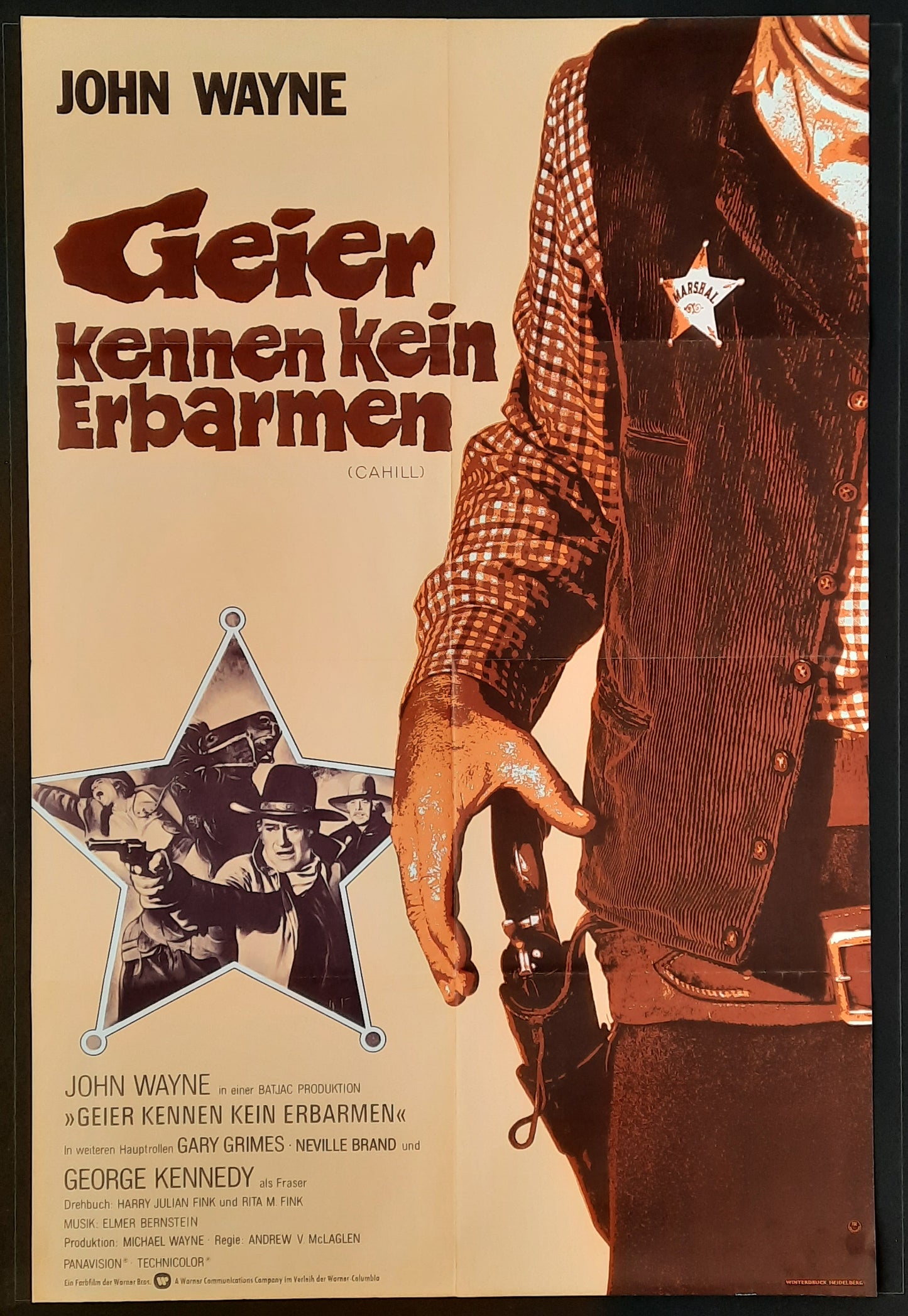 CAHILL - U.S. MARSHALL Original Movie Poster 1973 John Wayne German 1-Sheet 1