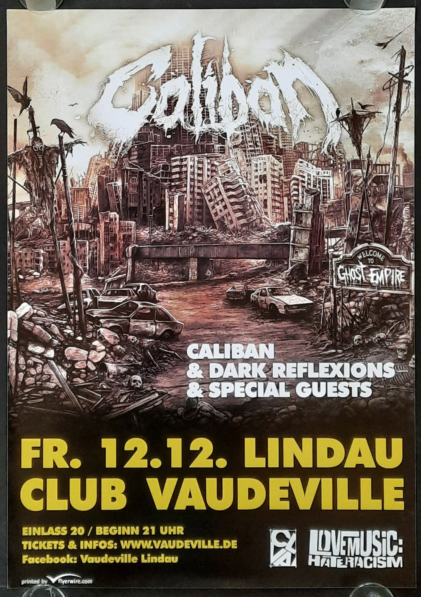 CALIBAN Original Concert Poster December 12, 2015 Lindau Germany 42x59 (4)