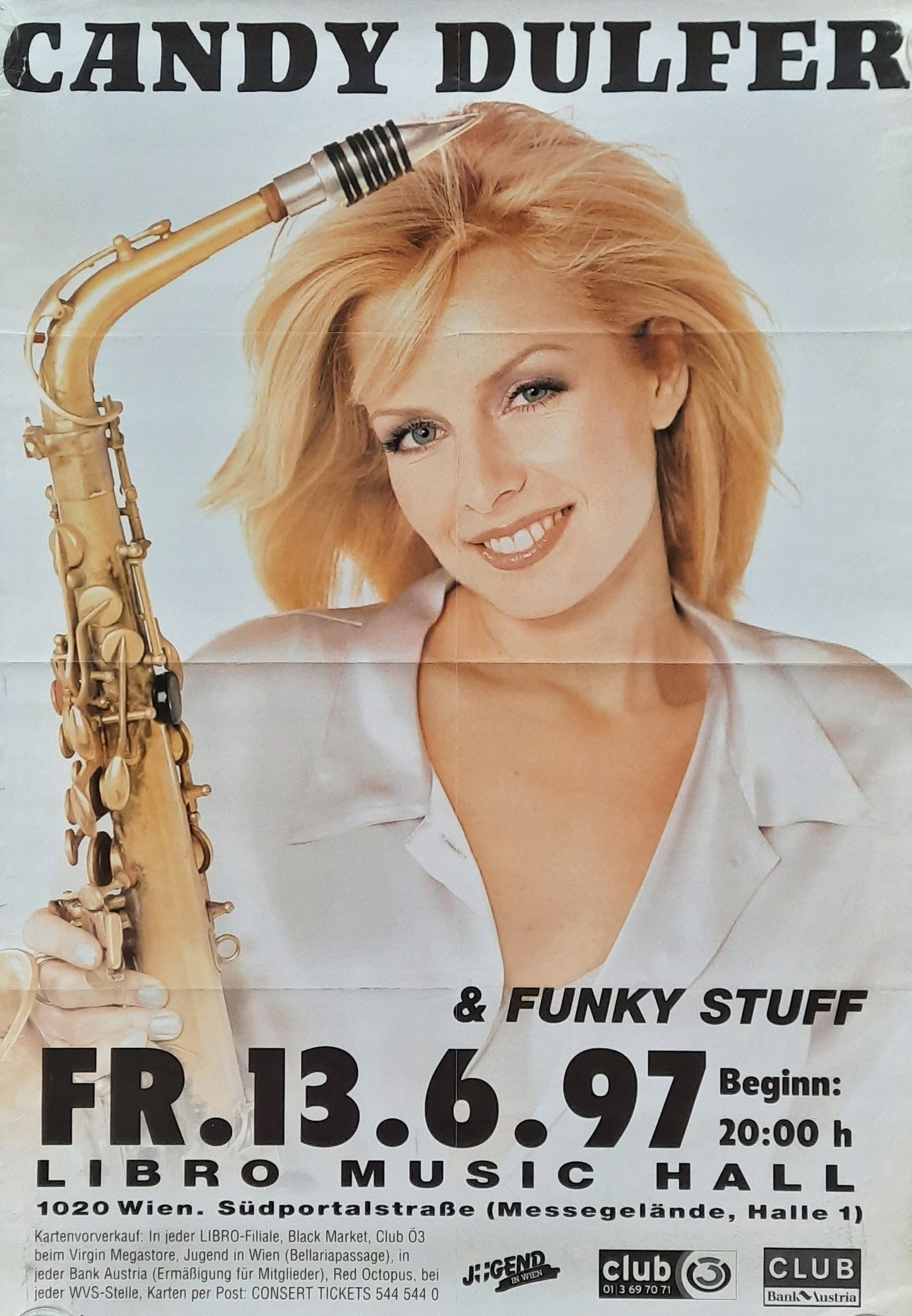 CANDY DULFER Original Concert Poster June 13, 1997 Vienna Austria