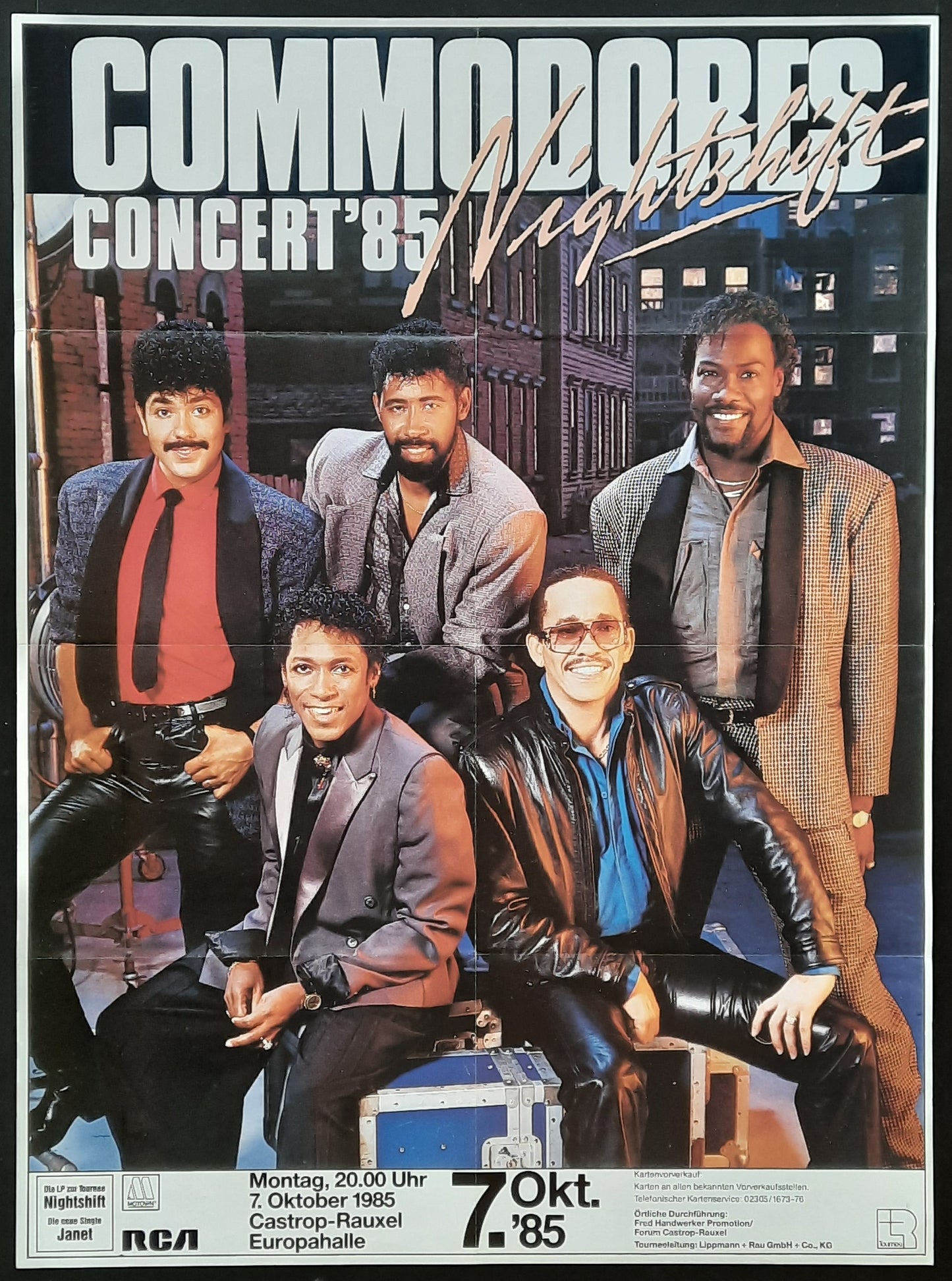 COMMODORES Original Concert Poster October 7, 1985 Germany