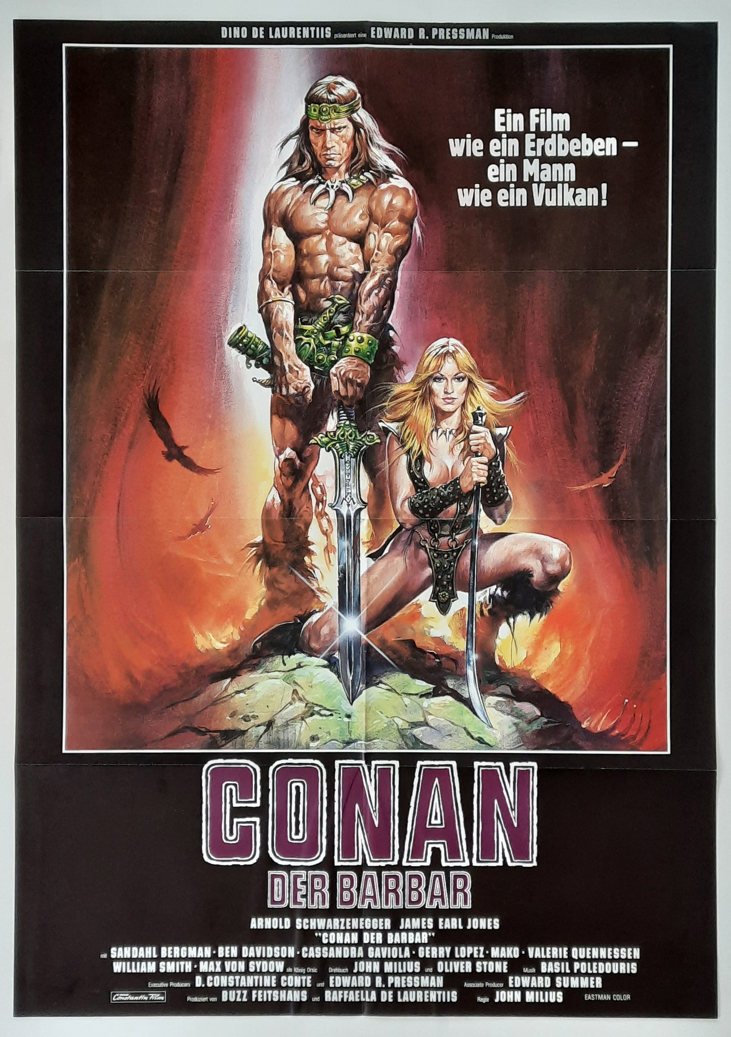 CONAN 1982 The Barbarian Schwarzenegger german 1-sheet movie poster