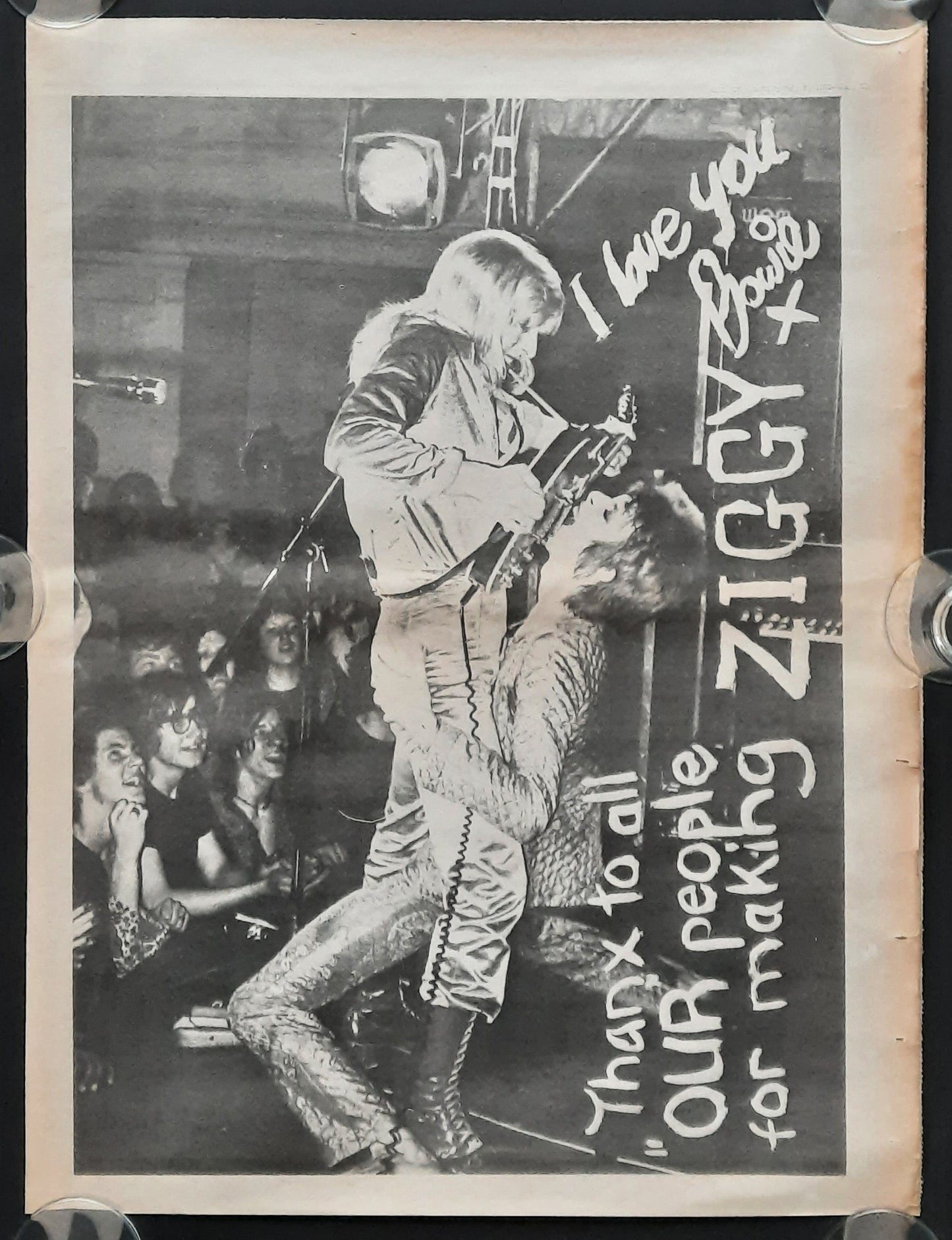 DAVID BOWIE Original Press Ad/Poster 1972 "We love Bowie + Ziggy" 1