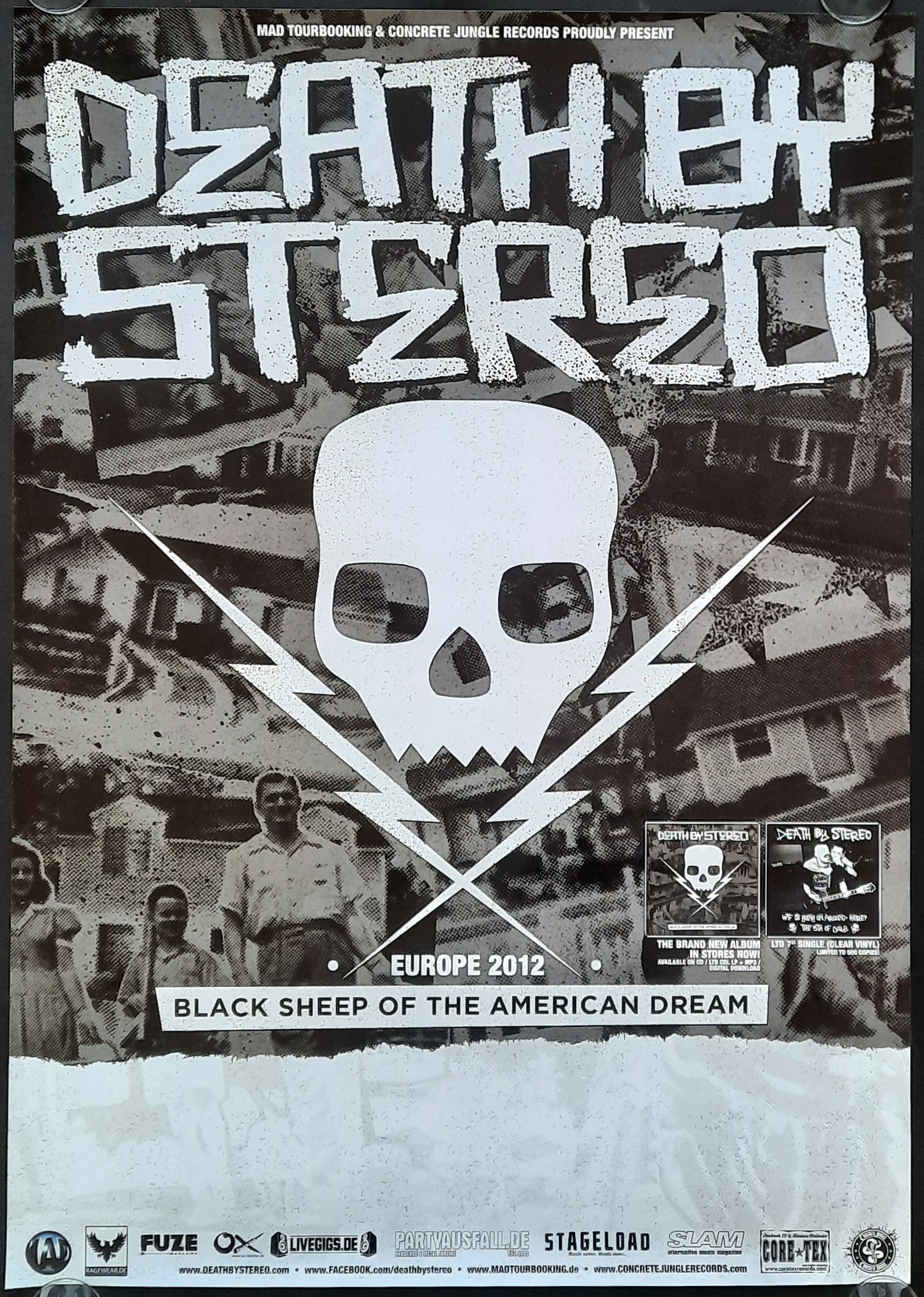 DEATH BY STEREO Original Concert Poster 2021 Europe 1