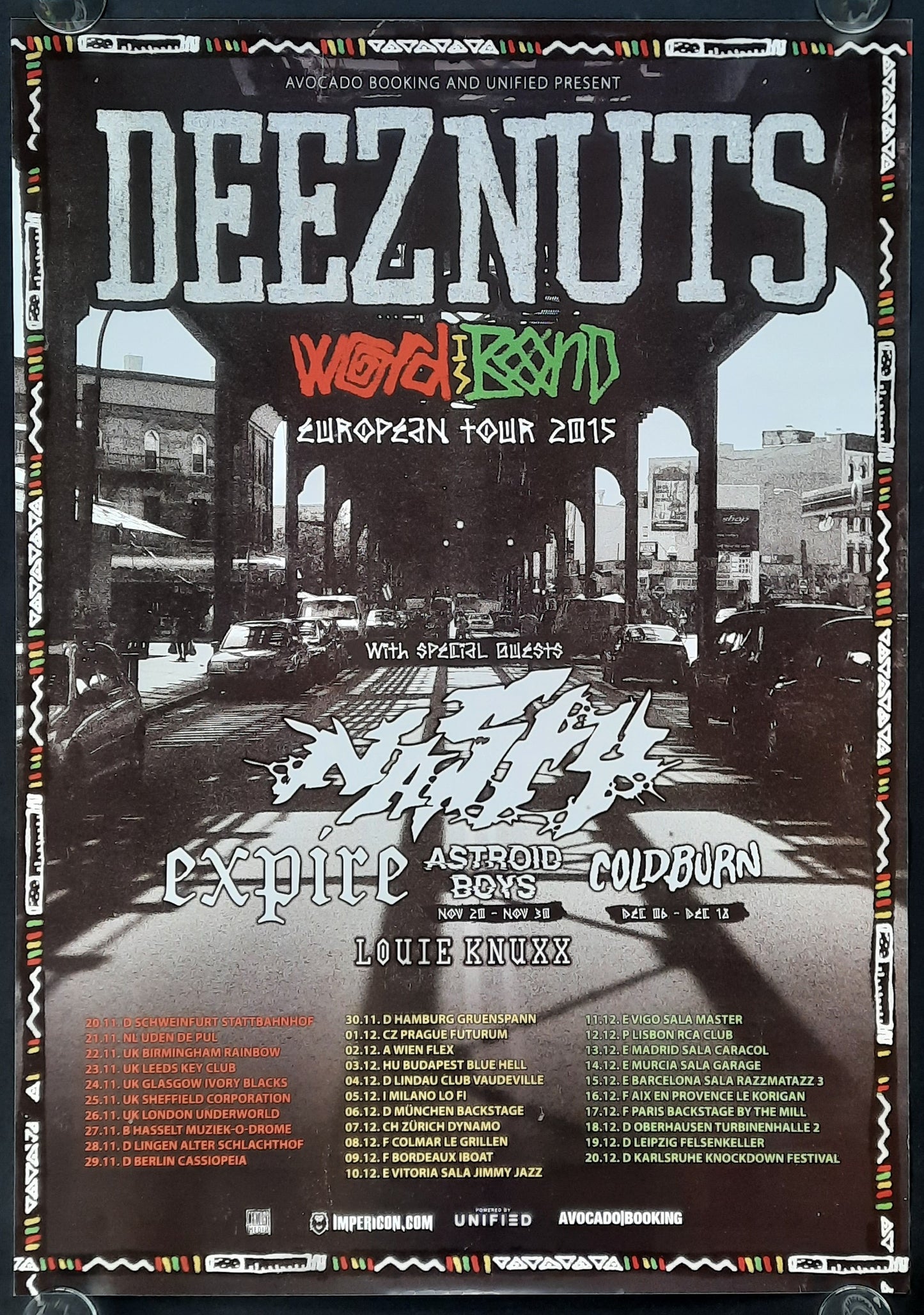 DEEZ NUTS Original Concert Poster 2015 European Tour