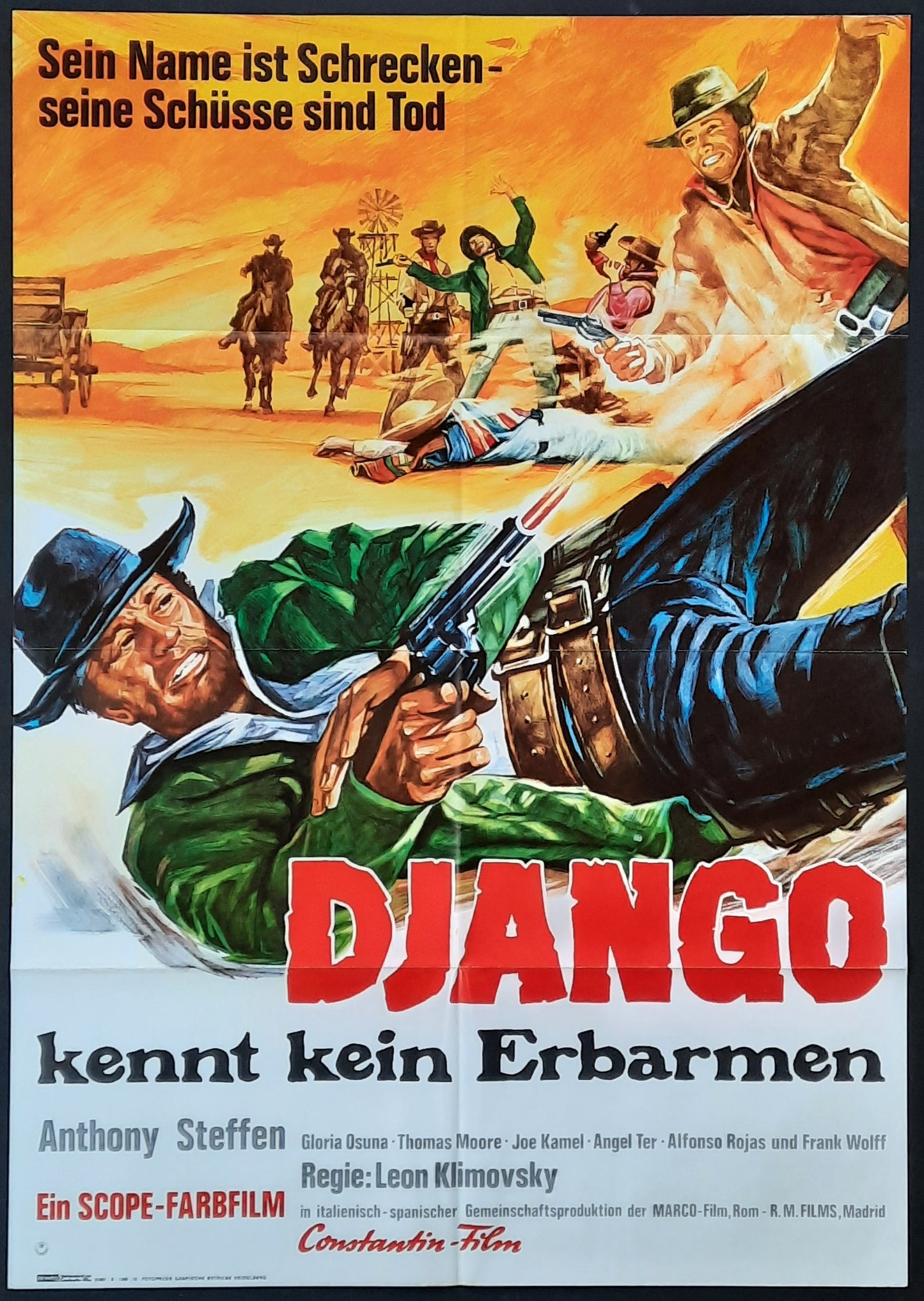 DJANGO - A FEW DOLLARS FOR DJANGO Original Movie Poster 1966 Anthony Steffen German 1 Sheet-Poster