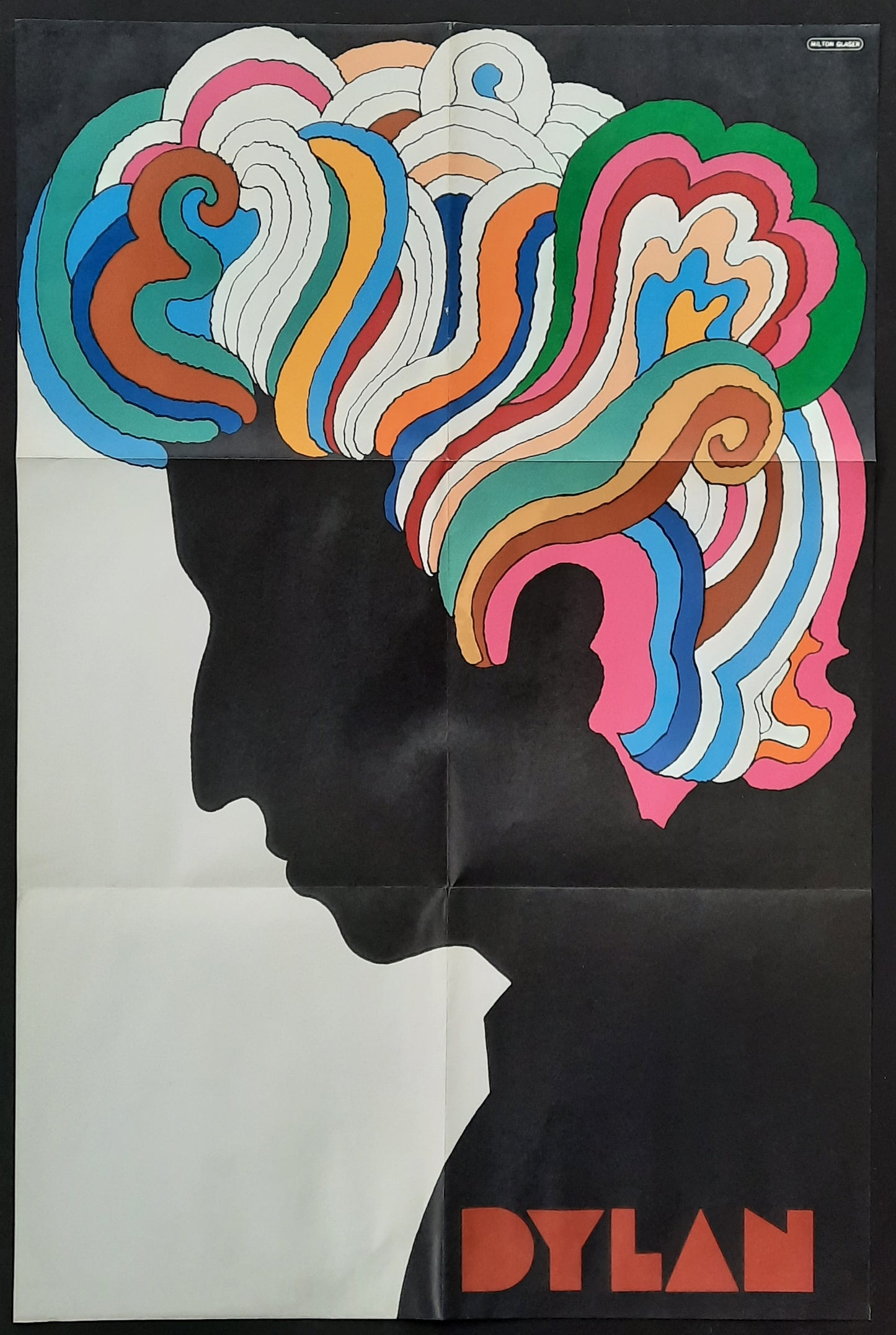 BOB DYLAN Original Promotion Poster 1966 by Milton Glaser 1st print from 1st mono LP! POSTER + LP!